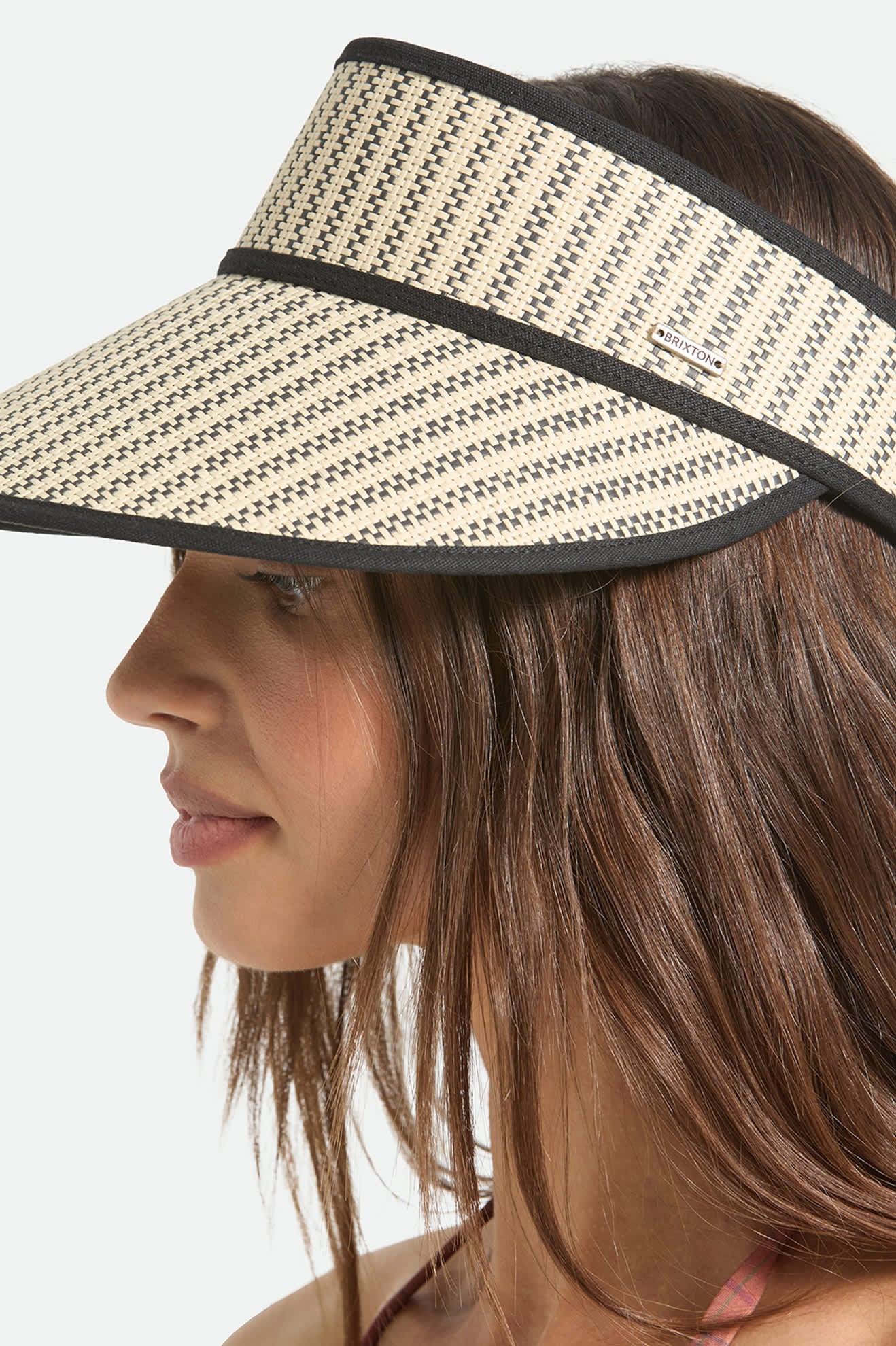brixton-newport-straw-visor-black-natural-stroh image 3