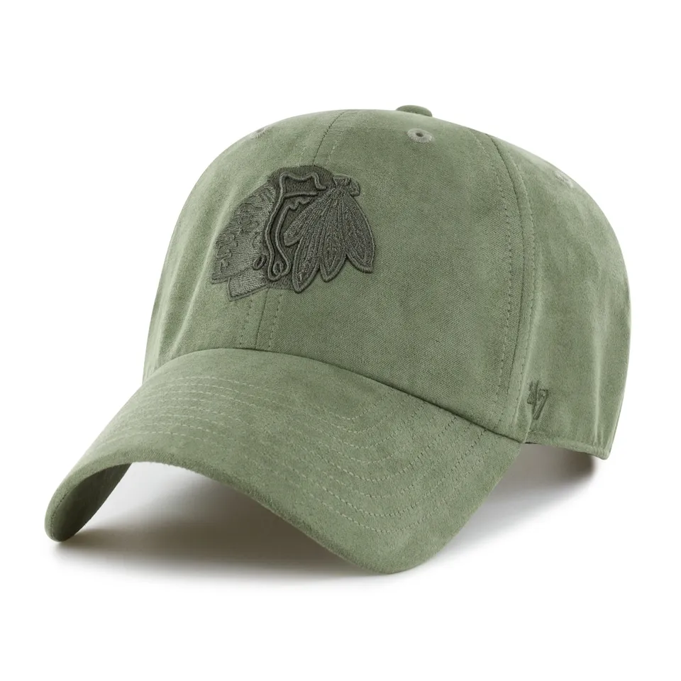 47-brand-clean-up-chicago-blackhawks-ballpark-suede-cap-moss image 1