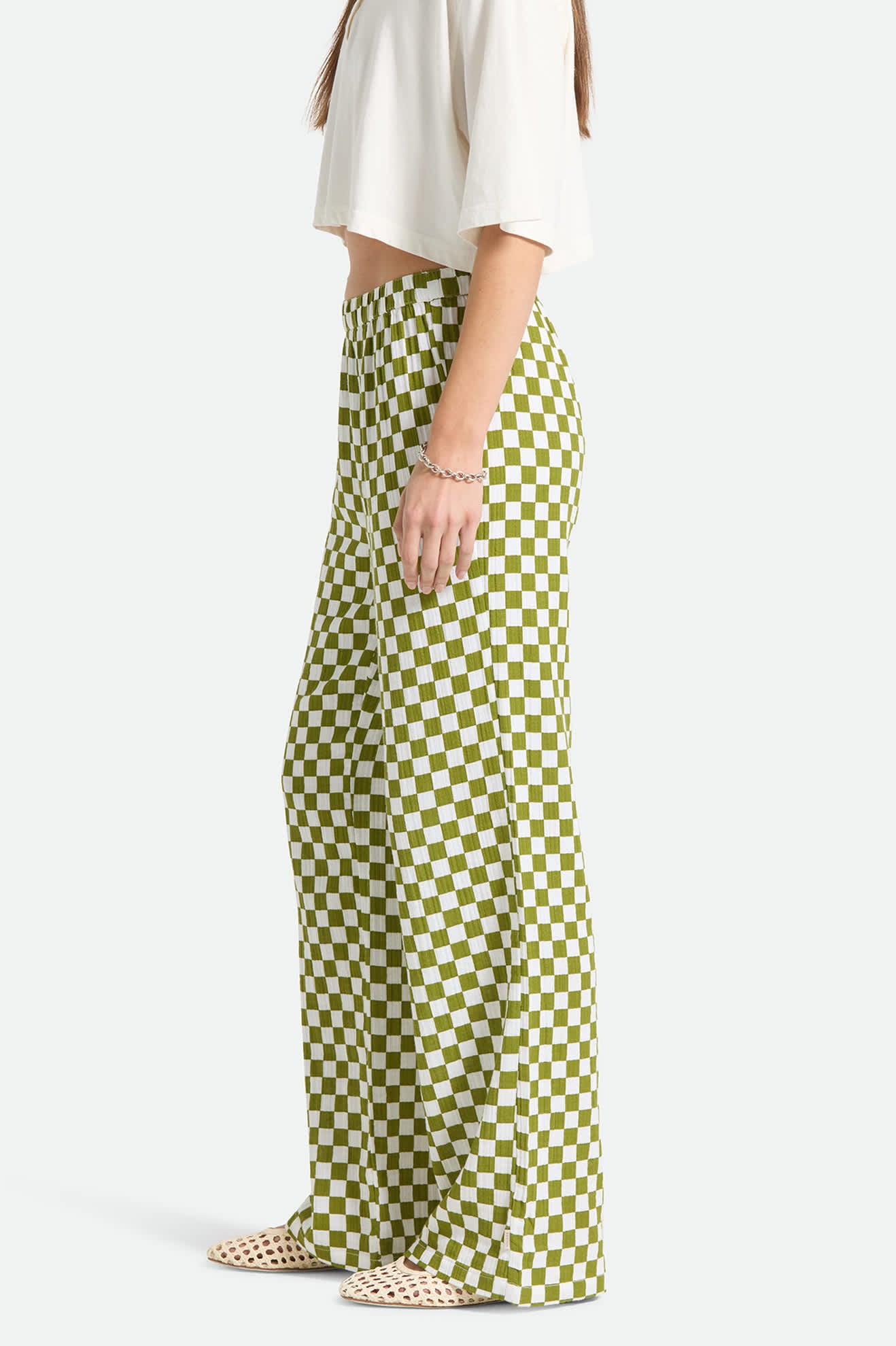 brixton-lola-lounge-pant-sublime-green-checkerboard-hose image 3