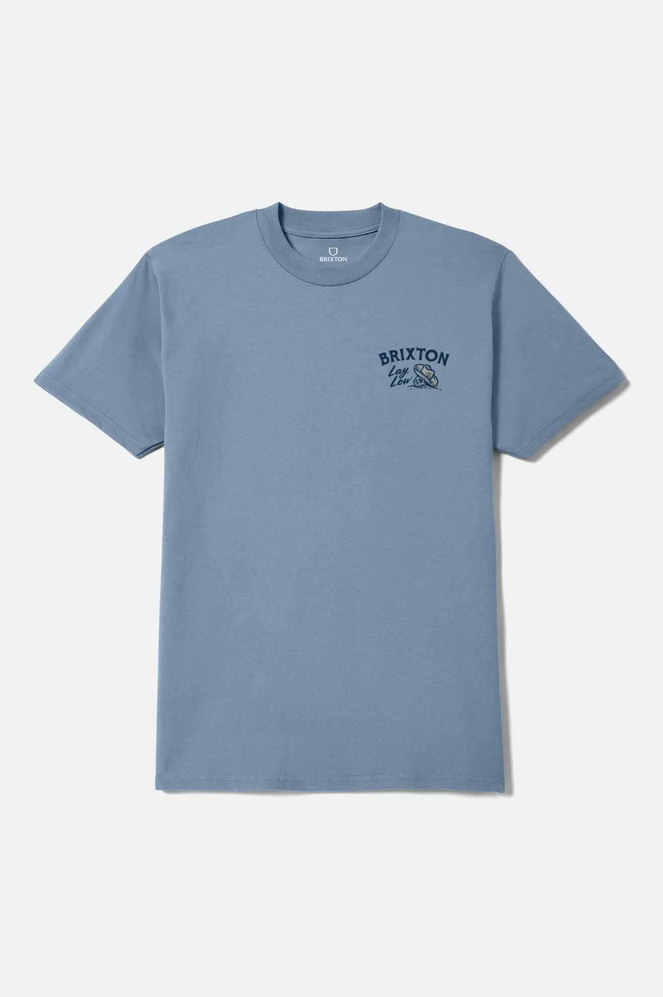 brixton-lay-low-standard-t-shirt-steel-blue-baumwolle image 1