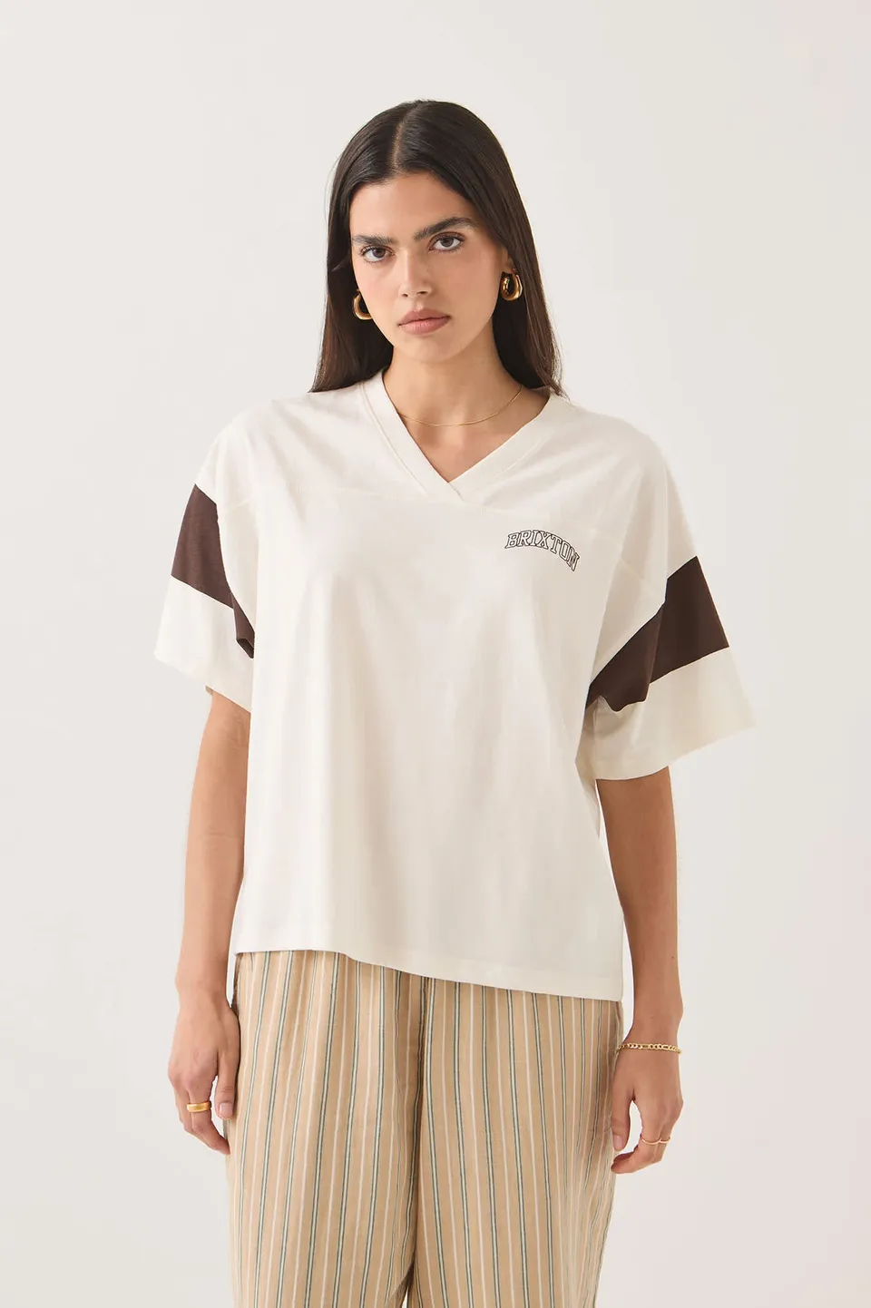 brixton-boxy-cropped-football-t-shirt-off-white-jersey image 1