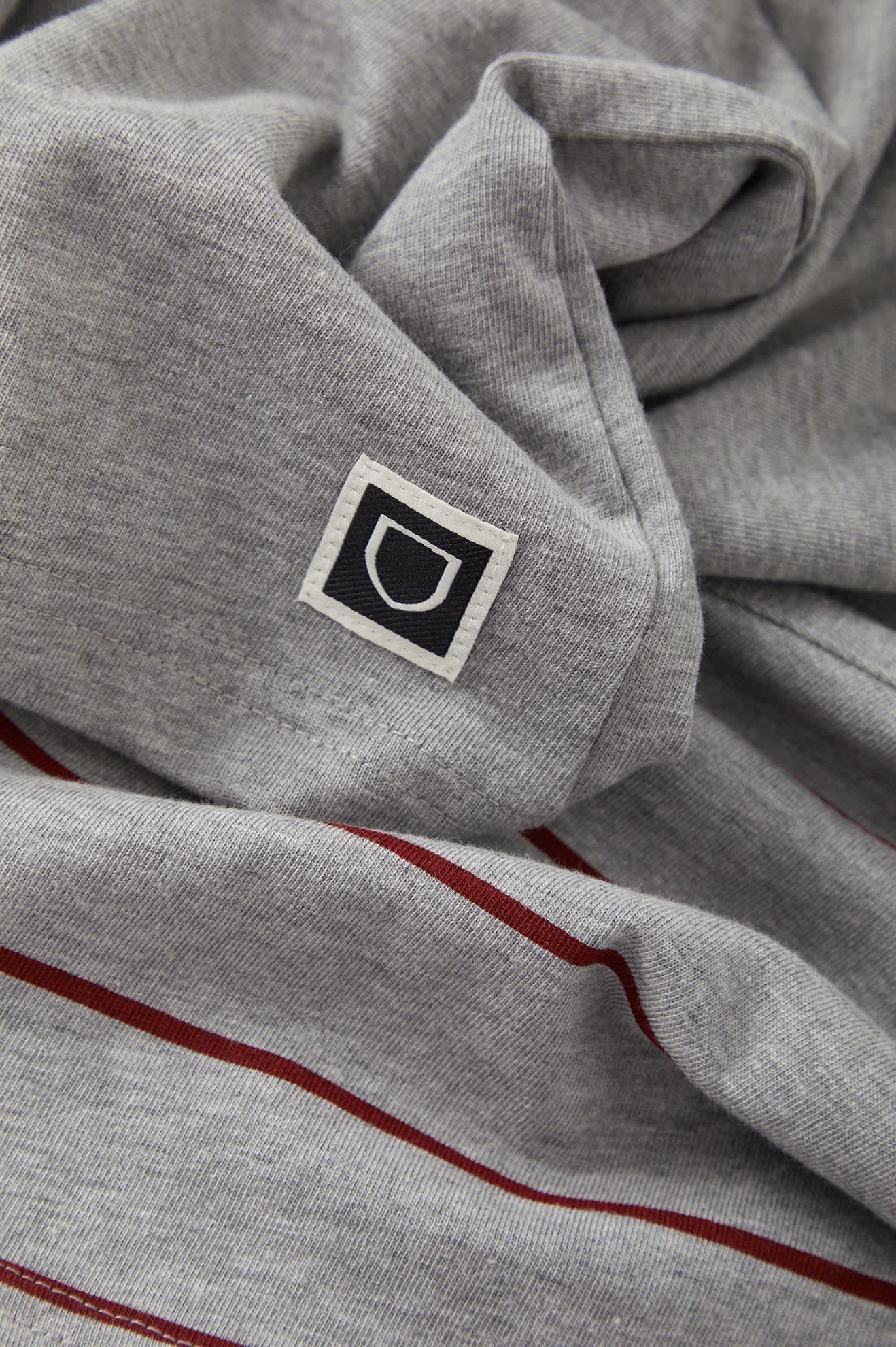 brixton-football-t-shirt-heather-grey-maroon-v-neck image 8