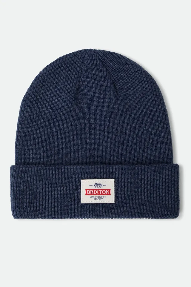 brixton-trademark-beanie-m-tze-navy-rippstrick image 1