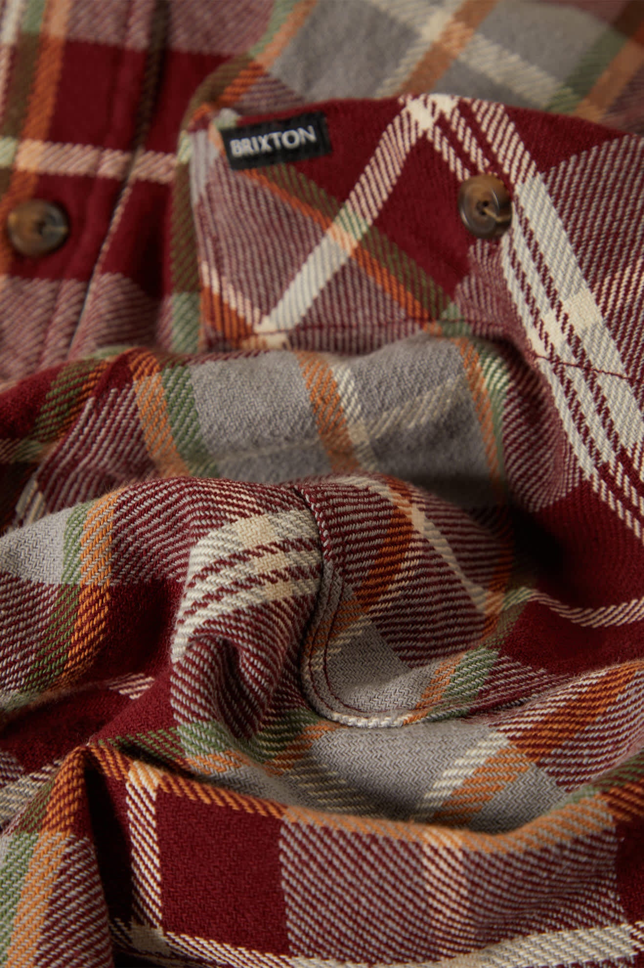 brixton-vintage-wash-flanellhemd-herren-rot-kariert image 4