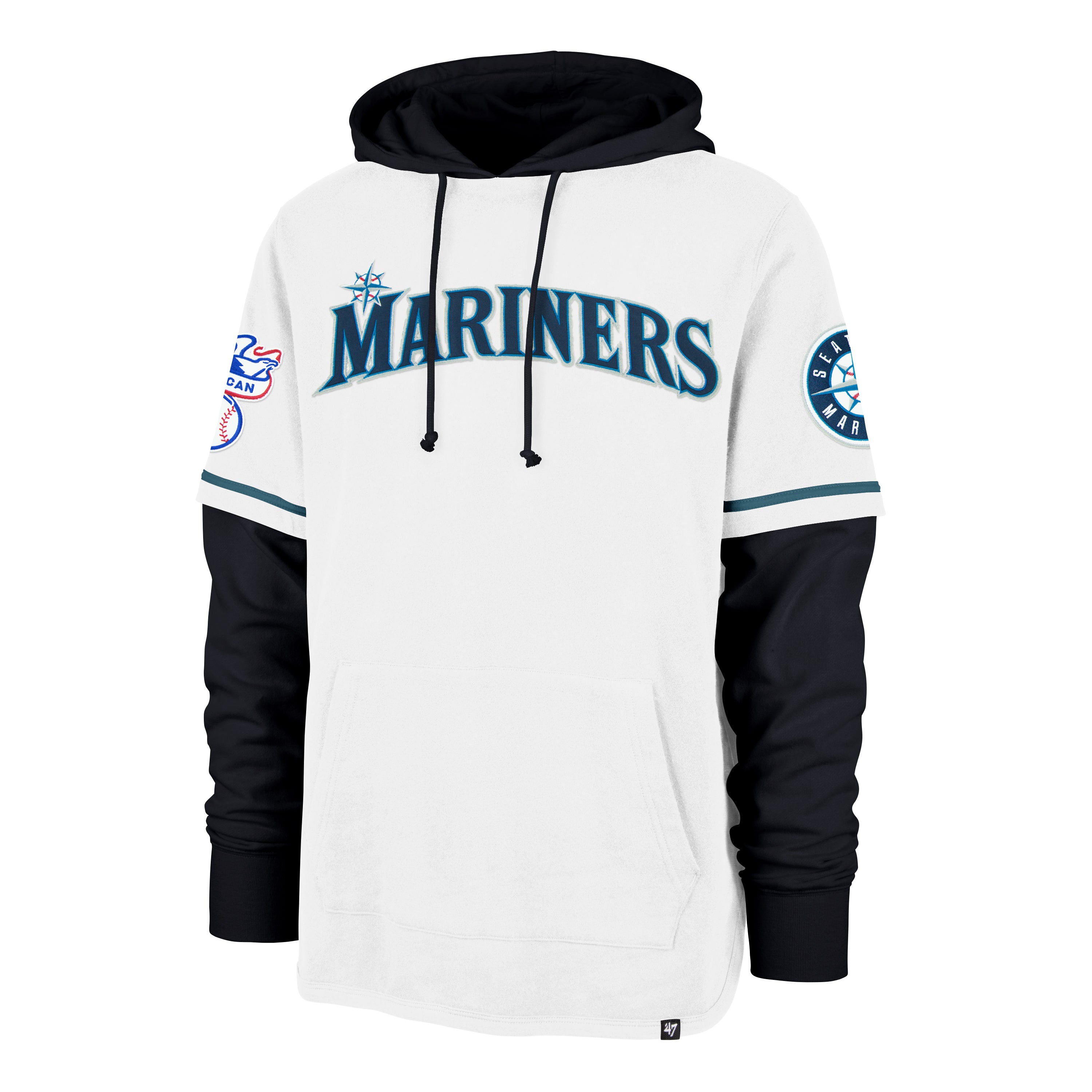 47-brand-mariners-trifecta-shortstop-hoodie-white-wash image 1