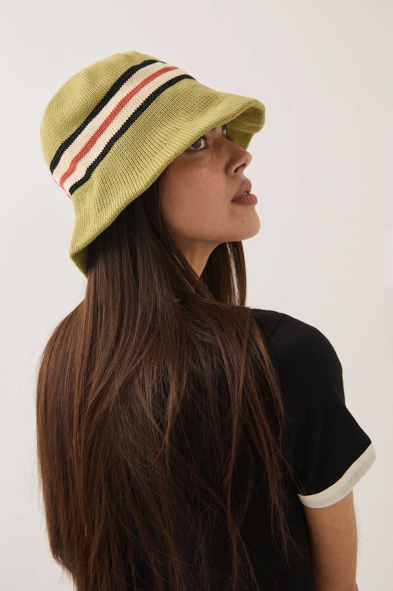 brixton-redding-bucket-hat-green-multi-stripe-packable image 4