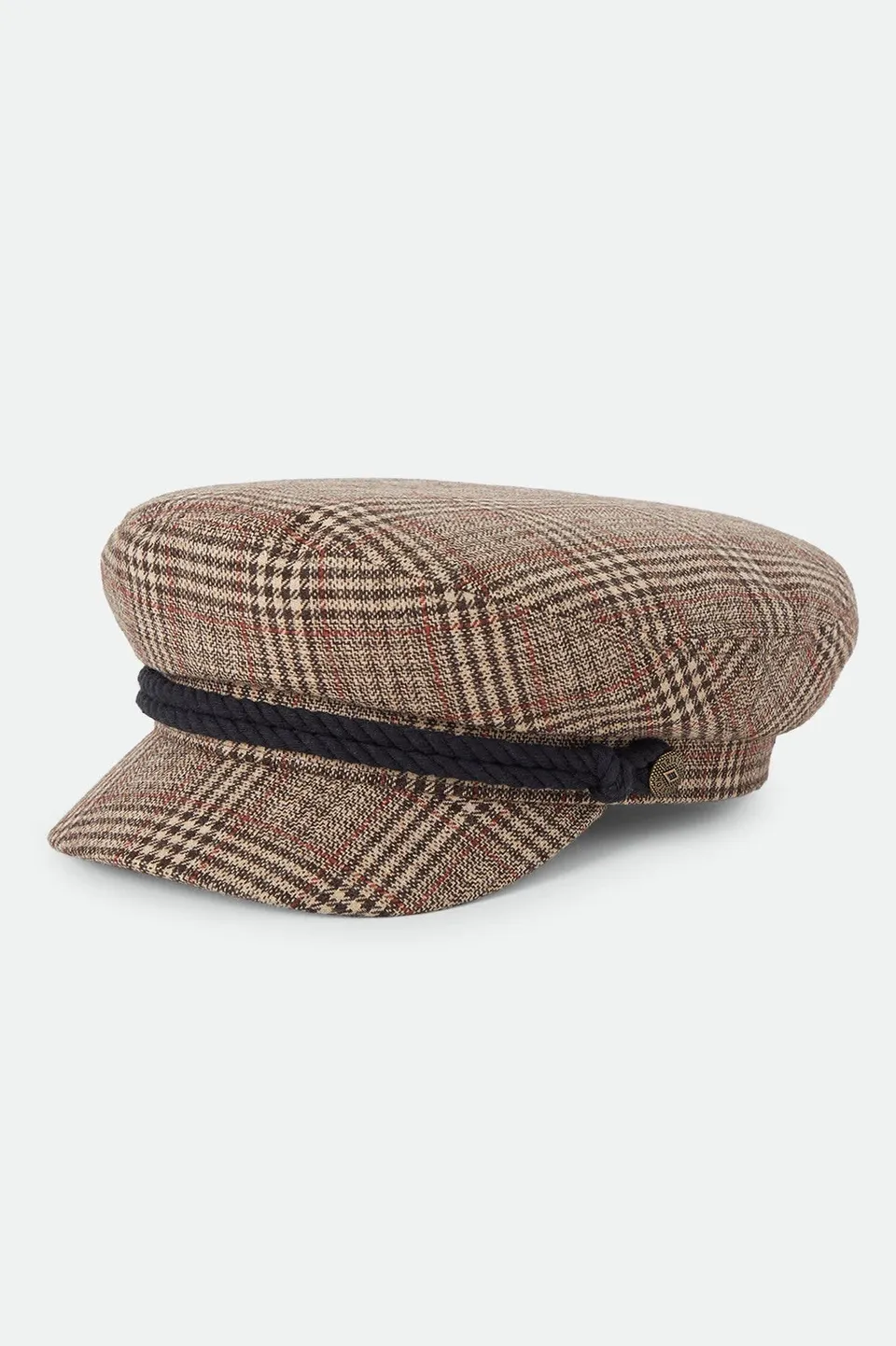 brixton-fiddler-fisherman-cap-schieberm-tze-kariert-braun image 1
