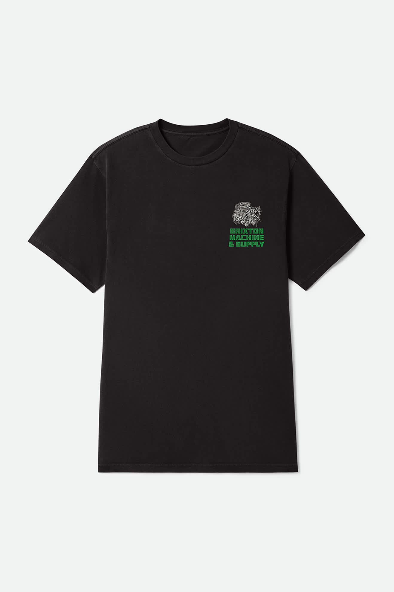brixton-machine-standard-t-shirt-schwarz-print-black-worn-wash image 1