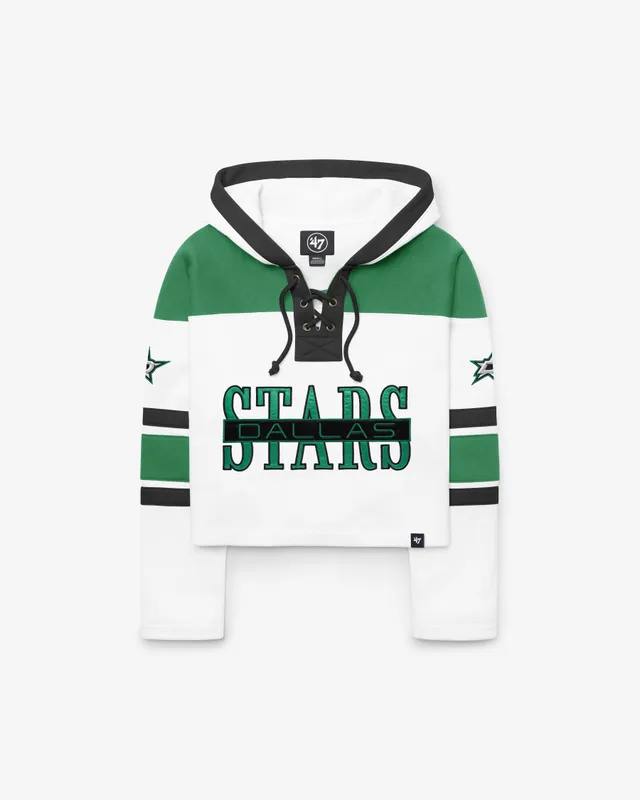 47-brand-dallas-stars-cut-thru-cropped-lacer-hoodie-white-wash-damen image 1