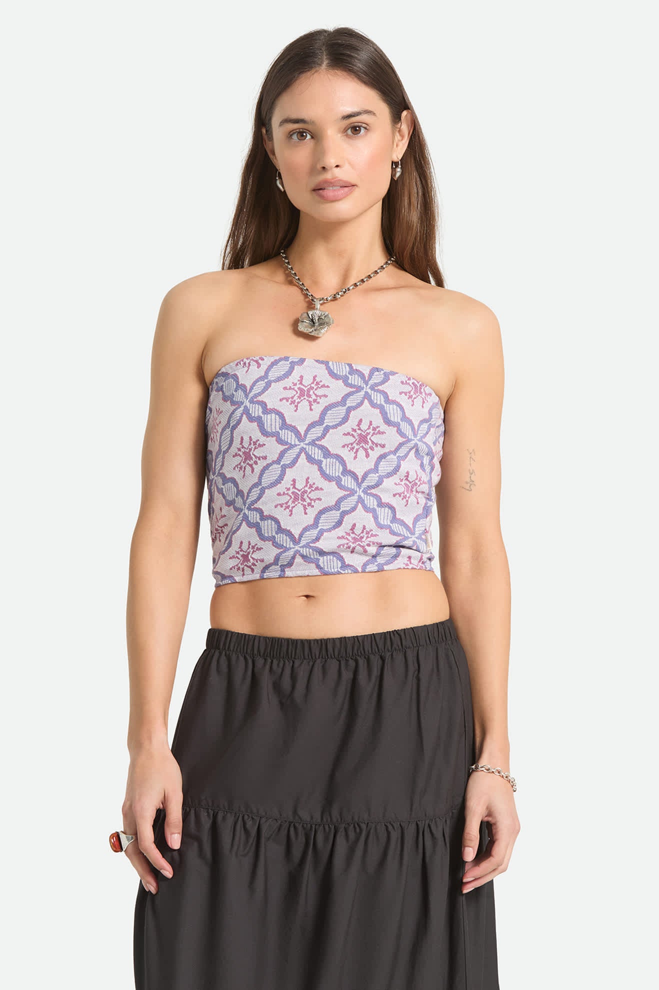 brixton-hot-to-go-tube-top-off-white-blue-tile-baumwolle image 1