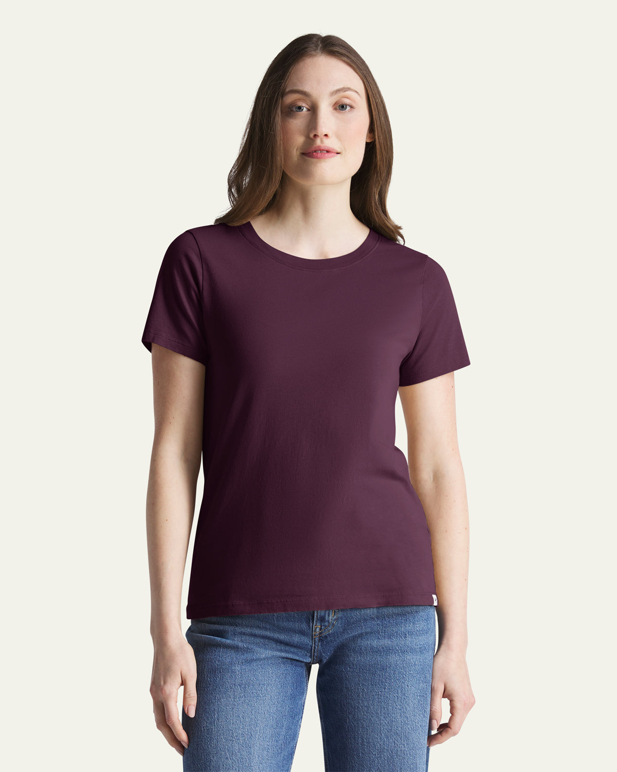 47-foundation-tee-everyday-t-shirt-damen-dark-maroon-baumwolle image 1