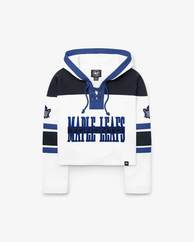 47-brand-lacer-toronto-maple-leafs-cut-thru-hoodie-white-wash image 1