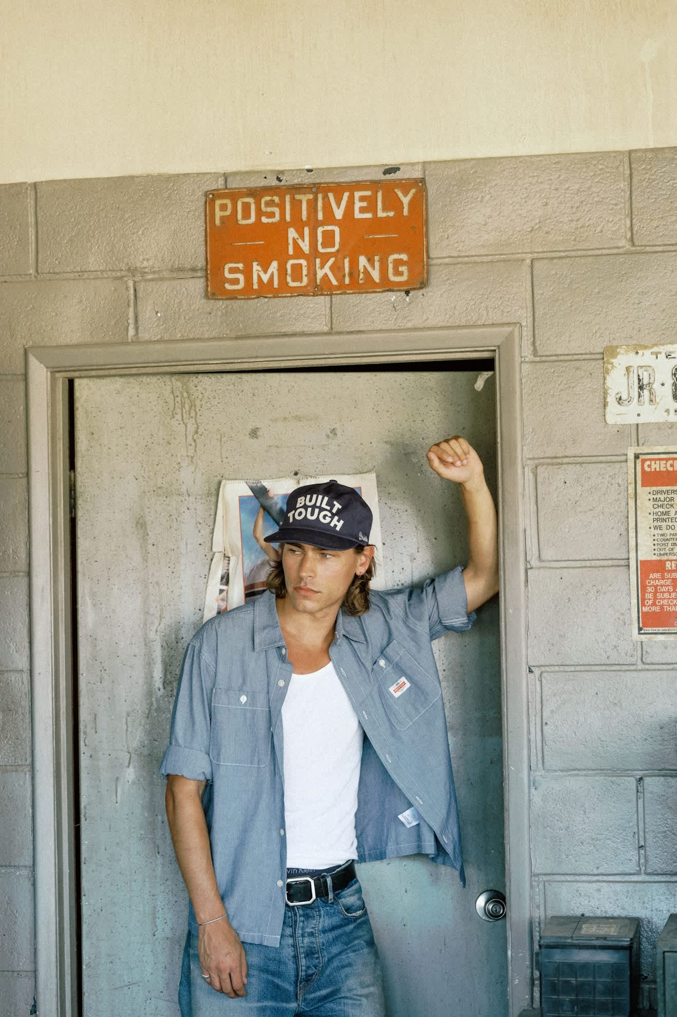 brixton-ford-built-tough-snapback-cap-navy-baumwolle image 7