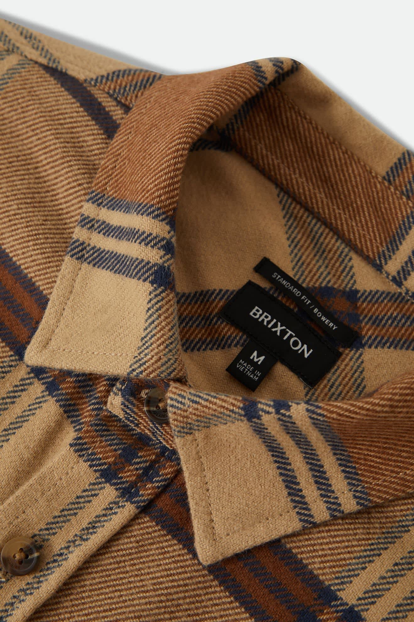 brixton-bowery-flannel-hemd-sand-bison-kariert image 6