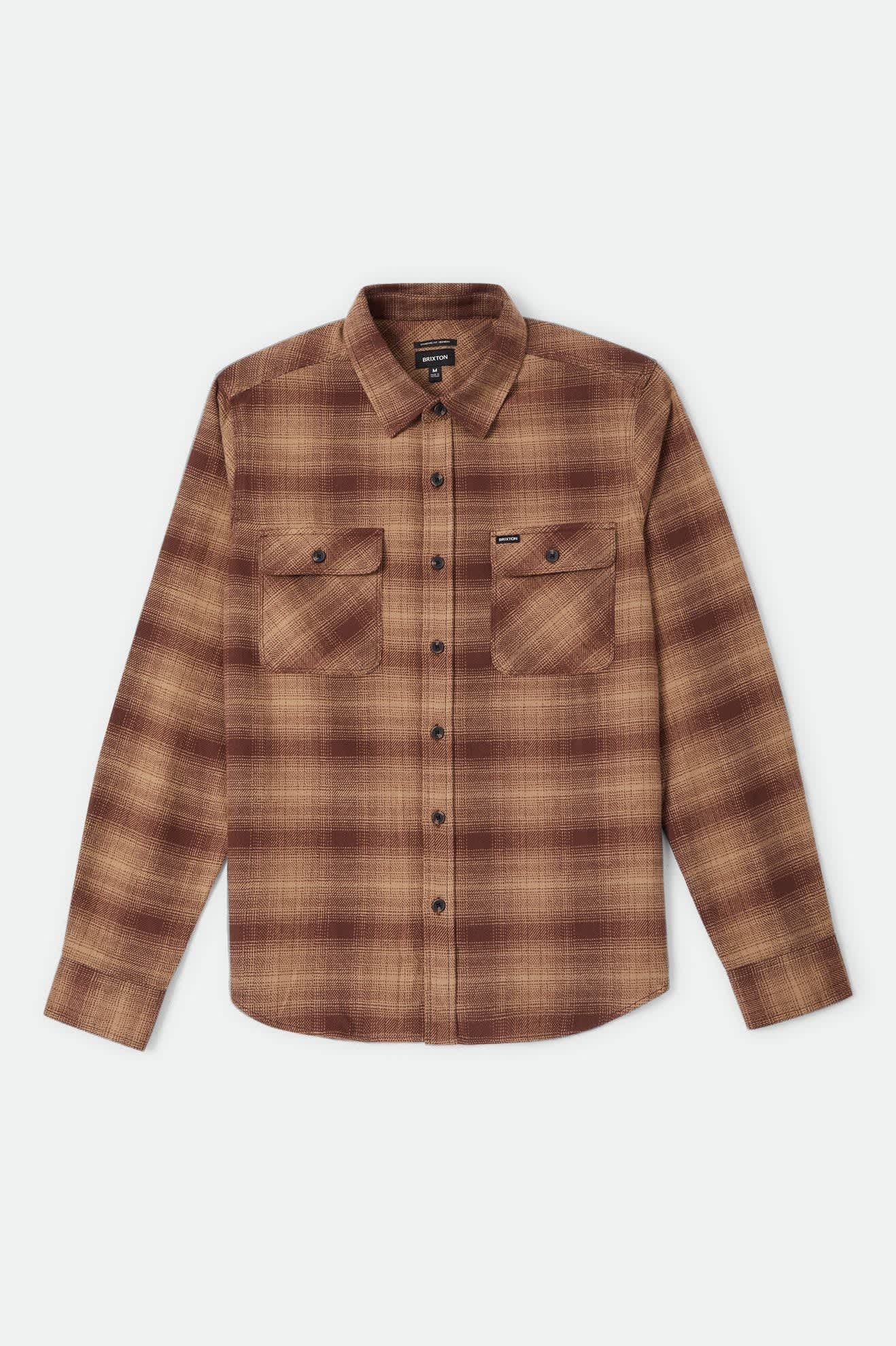 brixton-bowery-flannel-flanellhemd-chocolate-khaki-kariert image 1