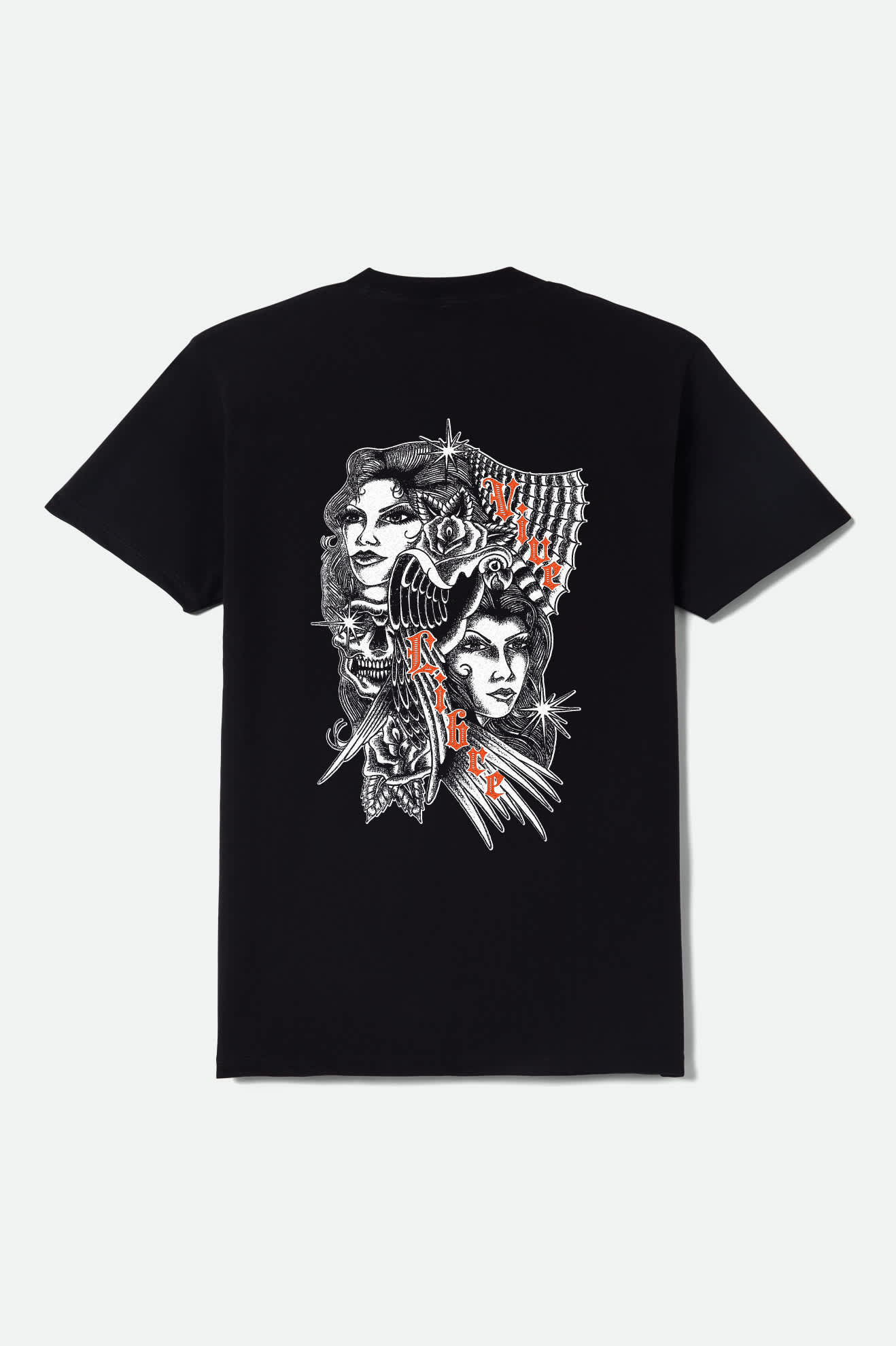 brixton-marquis-t-shirt-schwarz-tattoo-print image 1