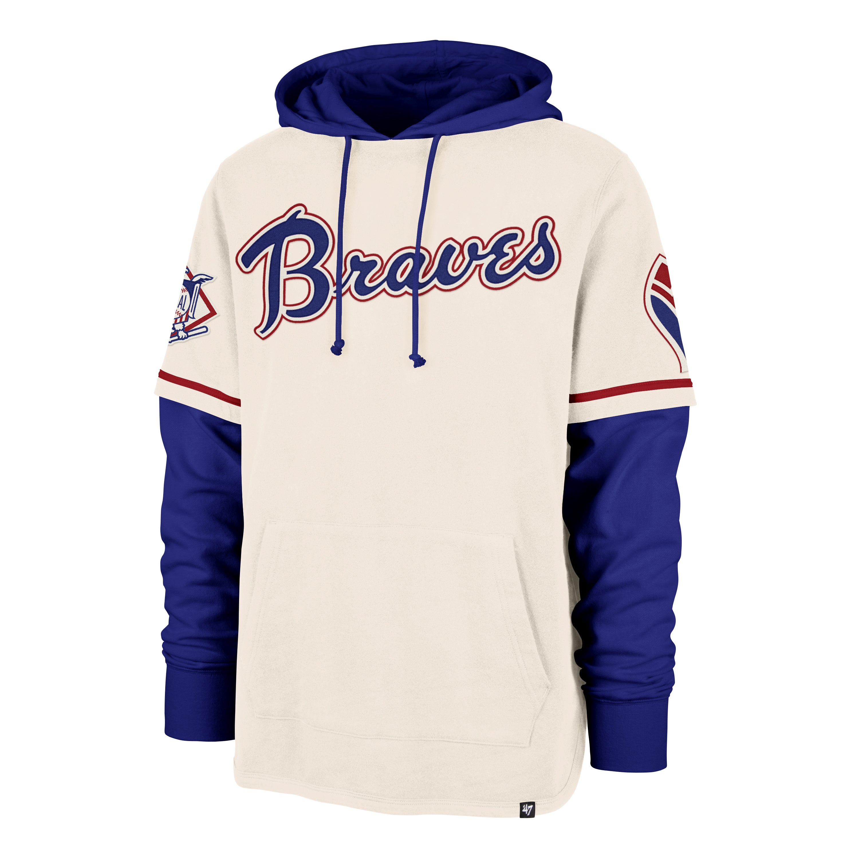 47-brand-atlanta-braves-cooperstown-shortstop-hoodie-cream image 1