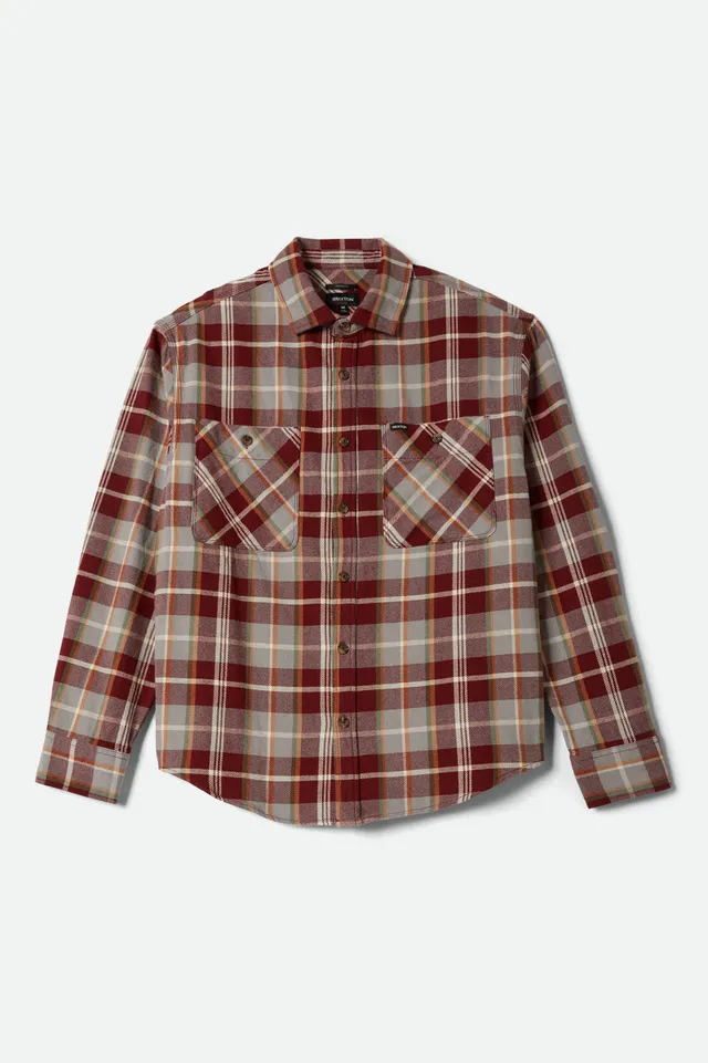 brixton-vintage-wash-flanellhemd-herren-rot-kariert image 1