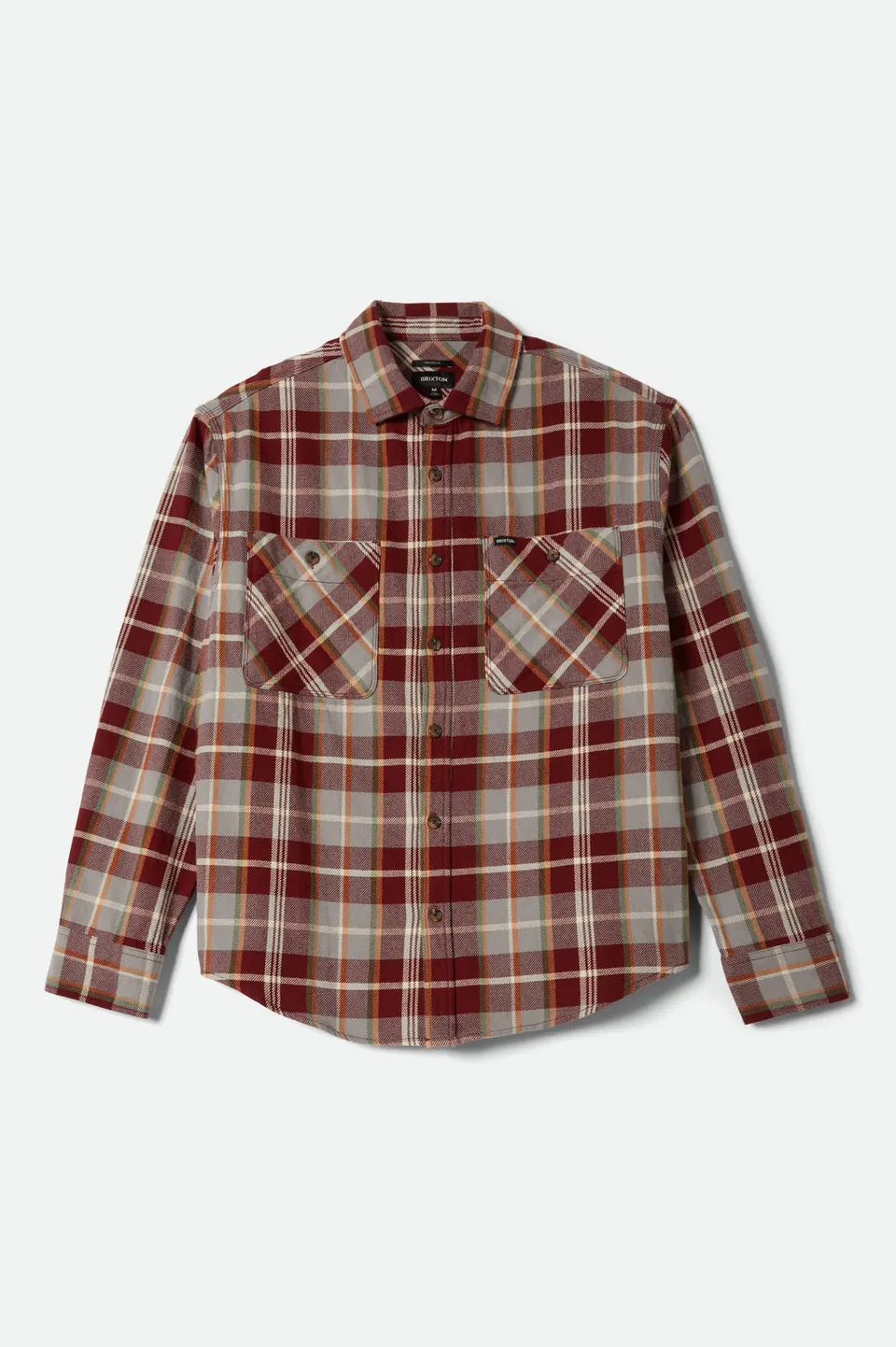 brixton-vintage-wash-flanellhemd-herren-rot-kariert image 1