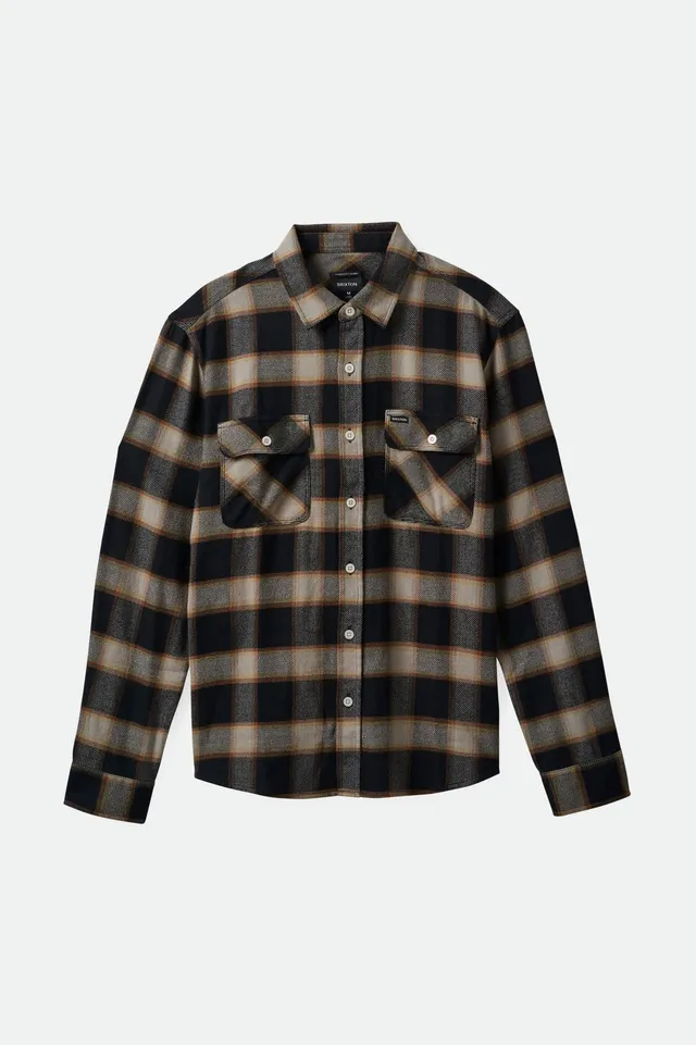 brixton-bowery-flannel-herren-flanellhemd-black-cream image 1