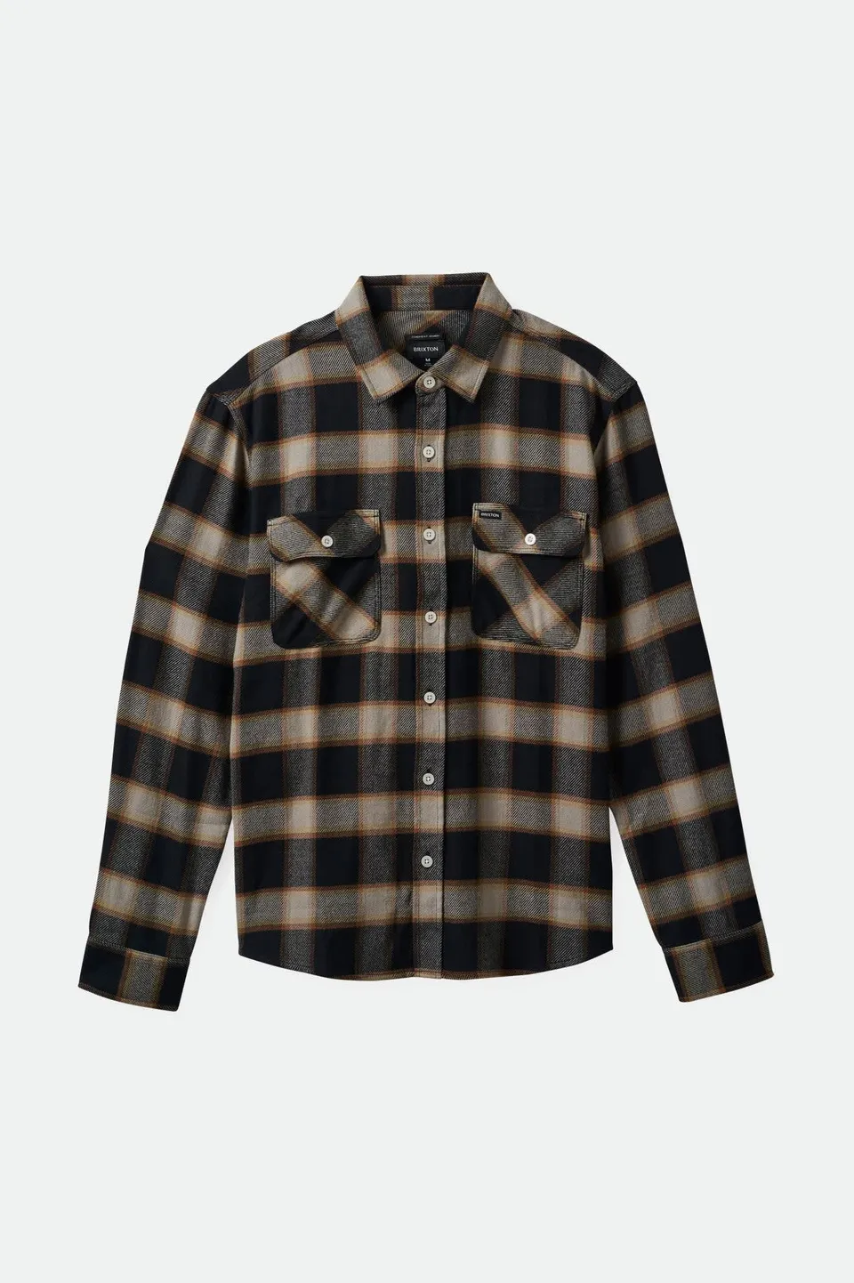 brixton-bowery-flannel-herren-flanellhemd-black-cream image 1