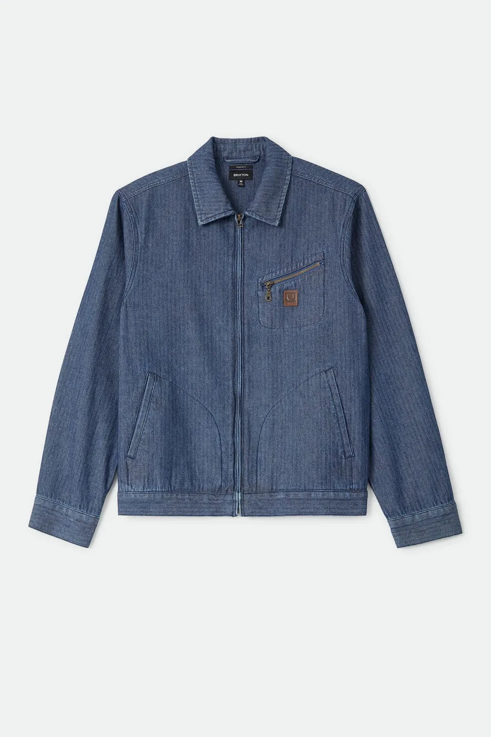 brixton-mechanic-garage-zip-jacke-indigo-herringbone-canvas image 1