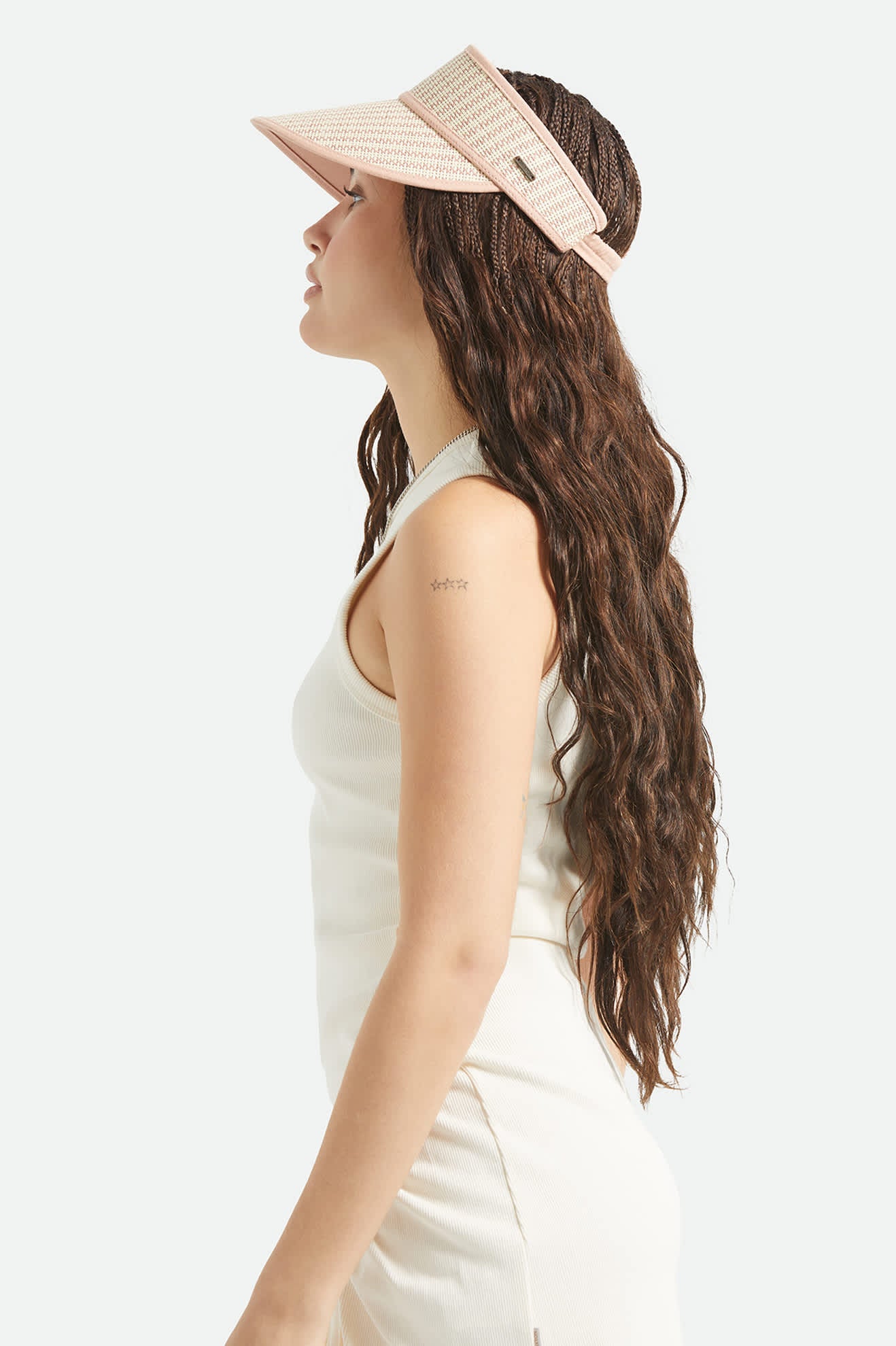 brixton-newport-straw-visor-sonnenblende-italian-clay-natural image 3