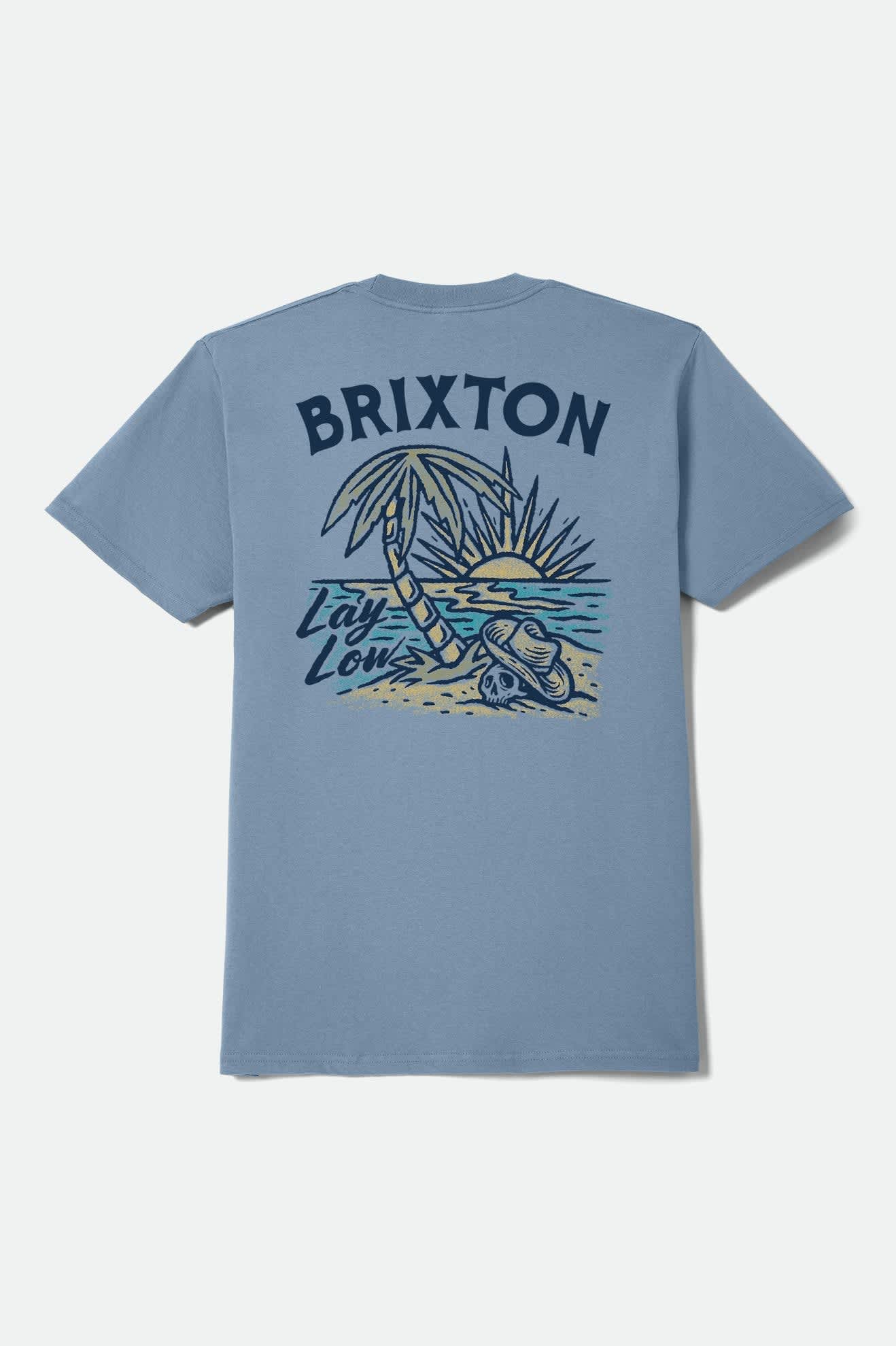 brixton-lay-low-standard-t-shirt-steel-blue-baumwolle image 2