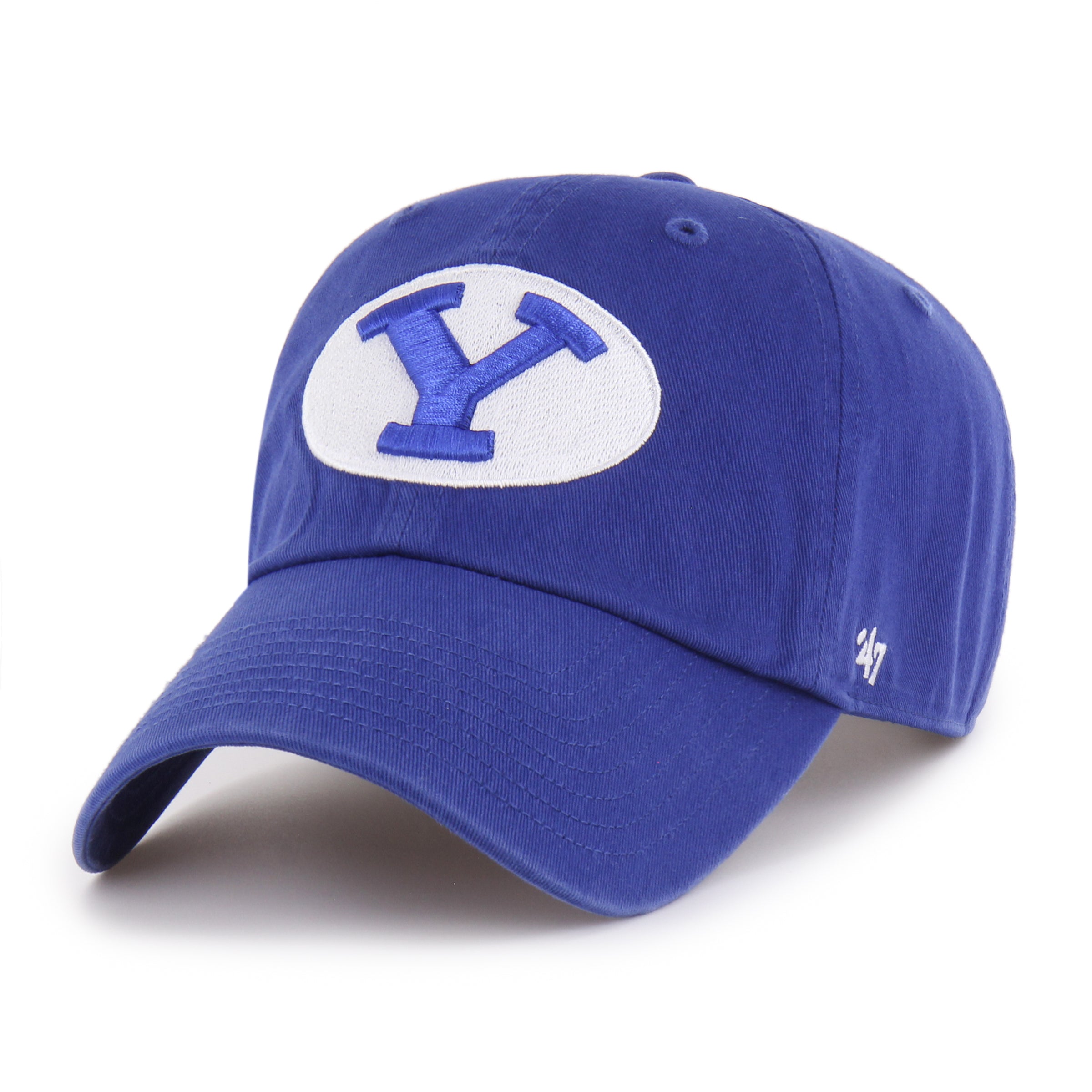 47-brand-clean-up-byu-cougars-cap-royal-baseballcap-stick image 1