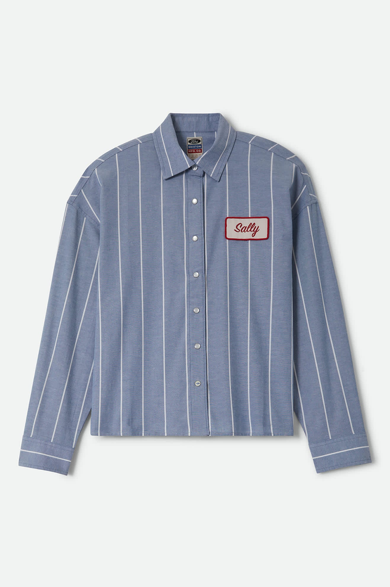 brixton-ford-mustang-sally-hemd-blue-chambray-stripe-westernbluse image 2
