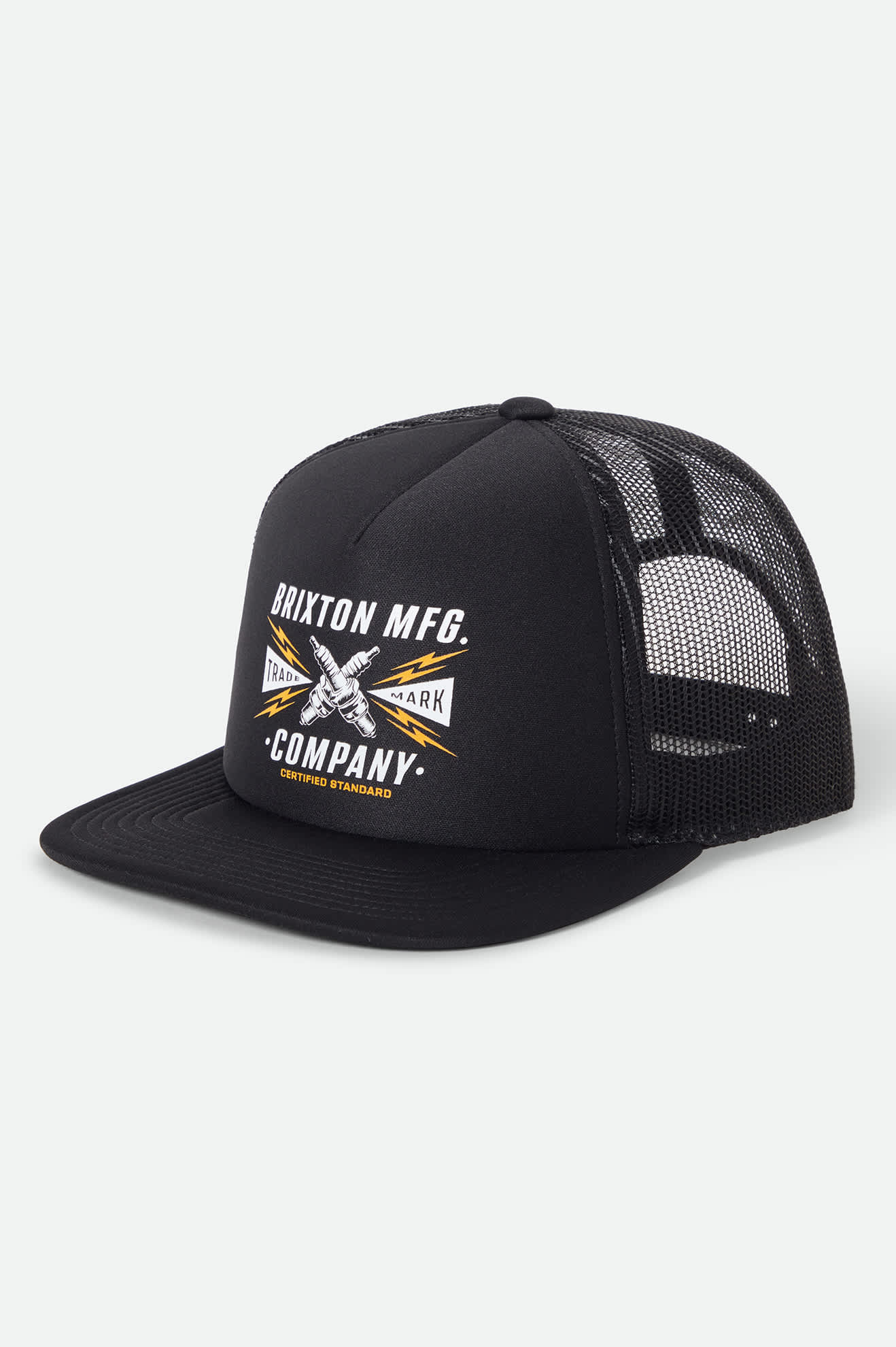 brixton-danton-netplus-trucker-cap-black-black-mesh image 1