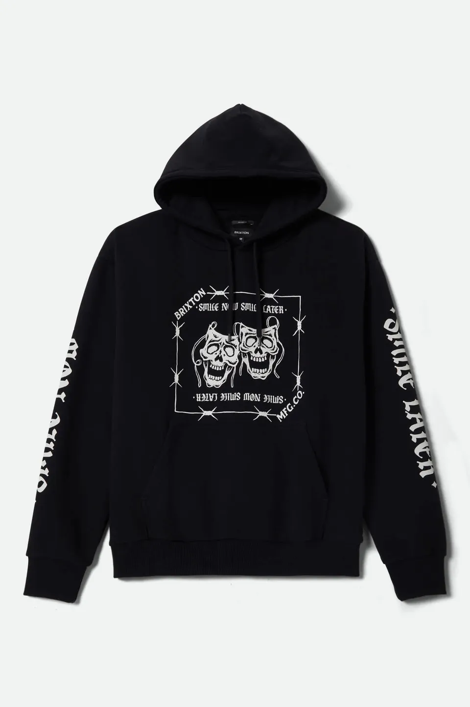 brixton-smile-always-hoodie-black-worn-wash-baumwolle image 1