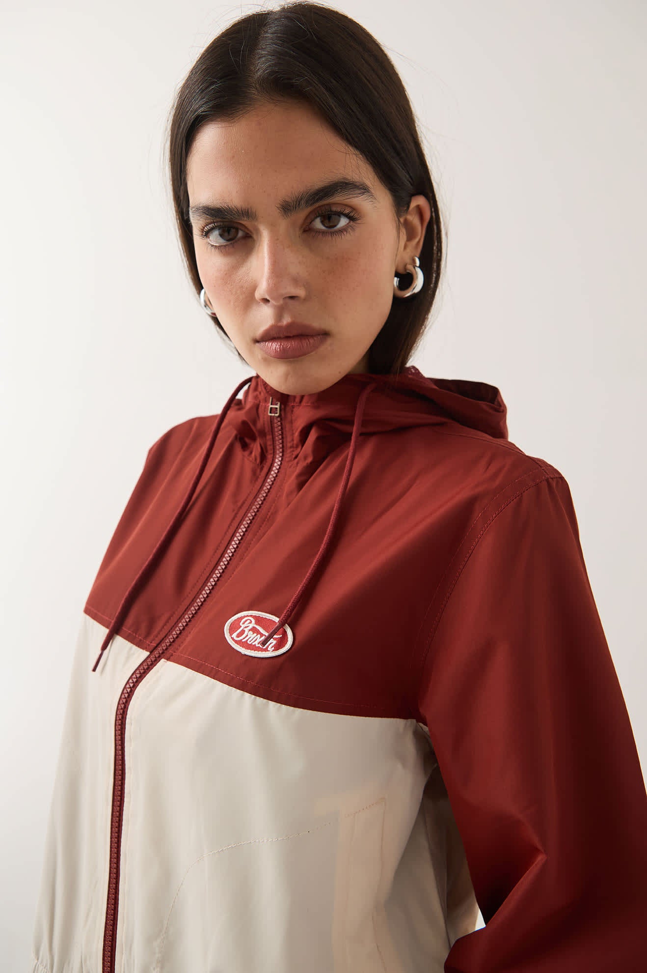 brixton-parsons-windbreaker-damen-dunkelrot-wei image 7