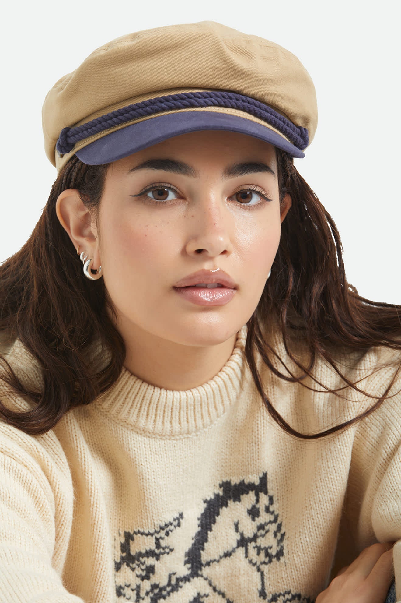 brixton-fiddler-fisherman-cap-sand-washed-navy-twill image 3