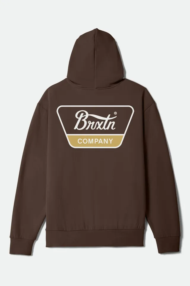 brixton-linwood-hoodie-brown-white-sunset-kapuzenpulli image 1