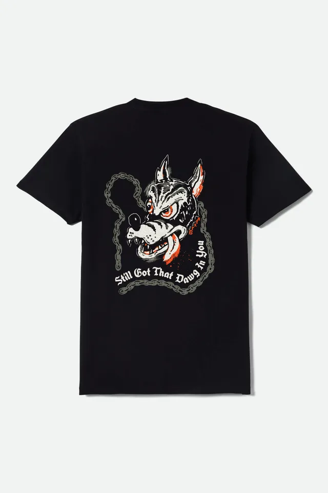 brixton-dawg-t-shirt-schwarz-worn-wash-vintage-print image 1