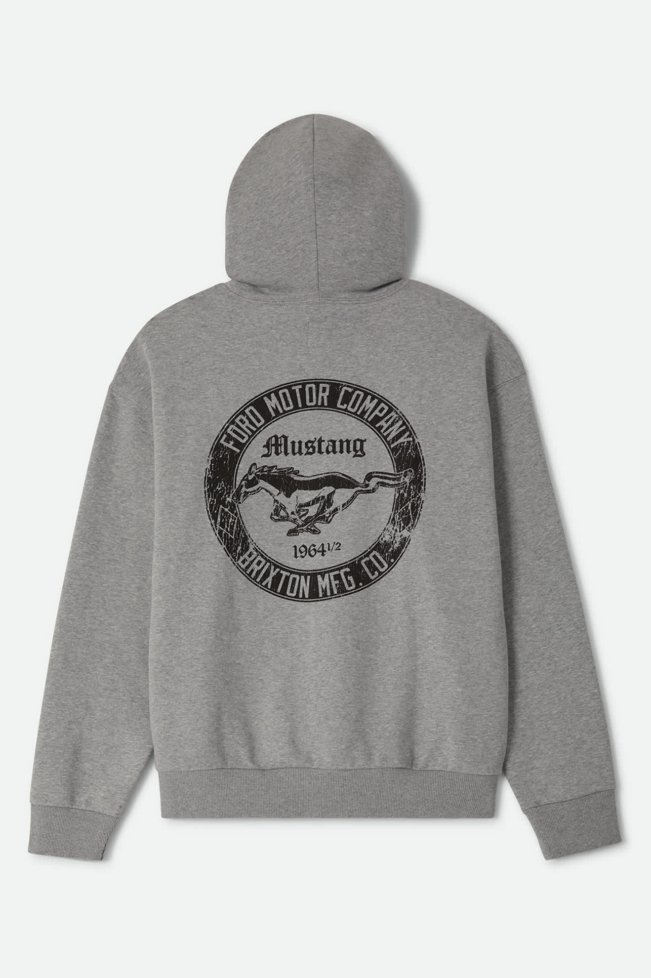 brixton-ford-mustang-hood-kapuzenpullover-grau-360gsm image 8