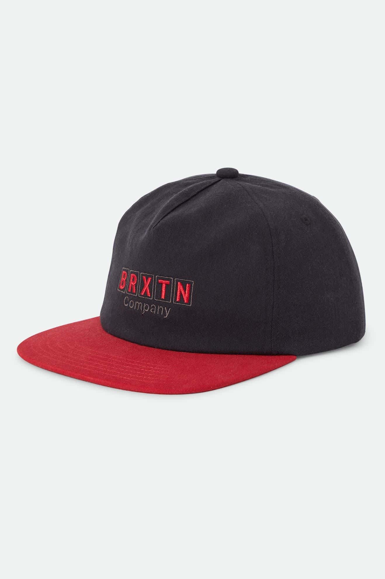 brixton-blocked-snapback-cap-schwarz-rot-baumwolle image 1
