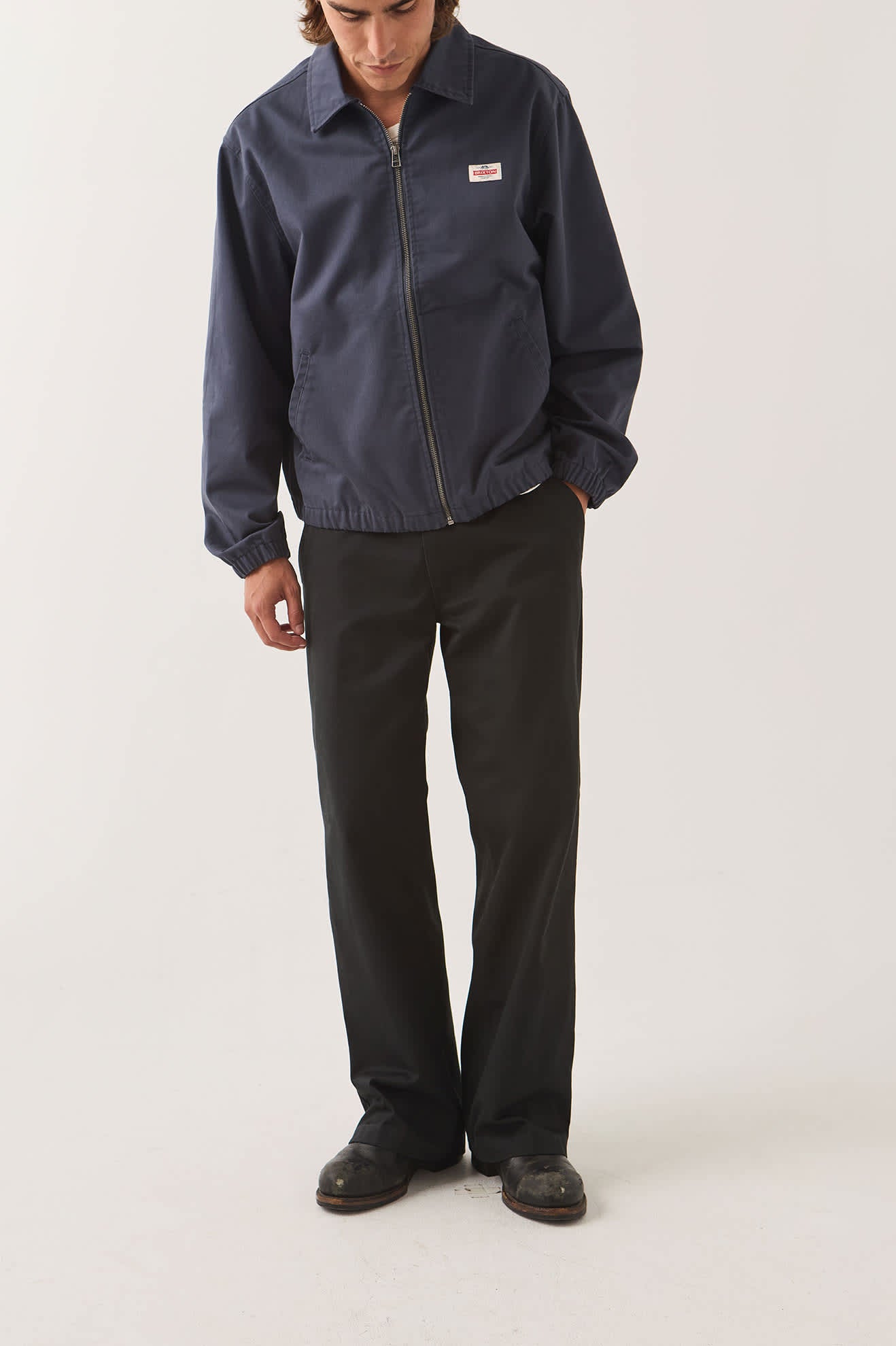 brixton-trademark-chino-pant-chinohose-schwarz-relaxed image 6