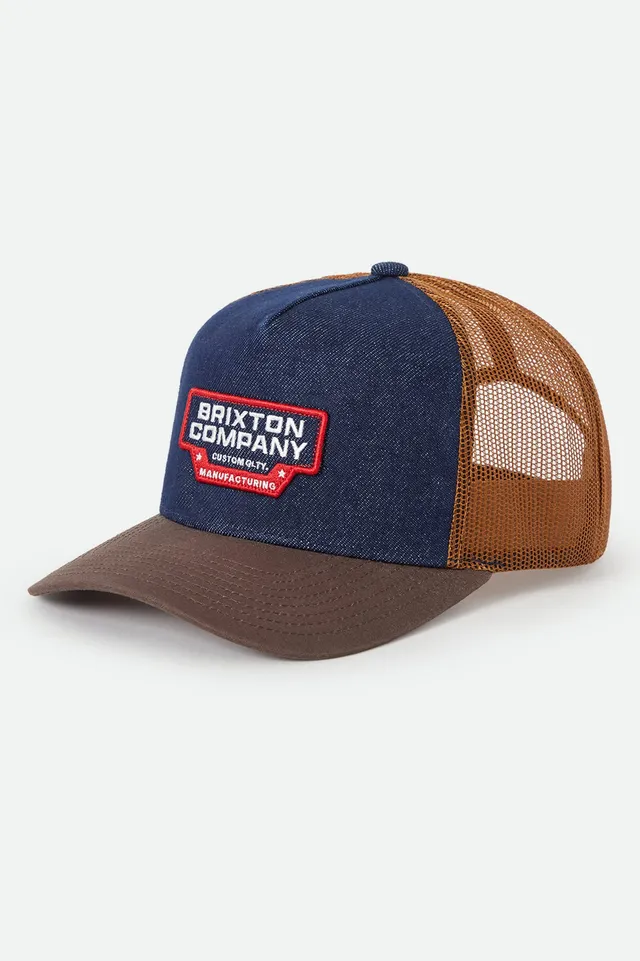 brixton-reeves-trucker-cap-washed-denim-caramel-mesh image 1