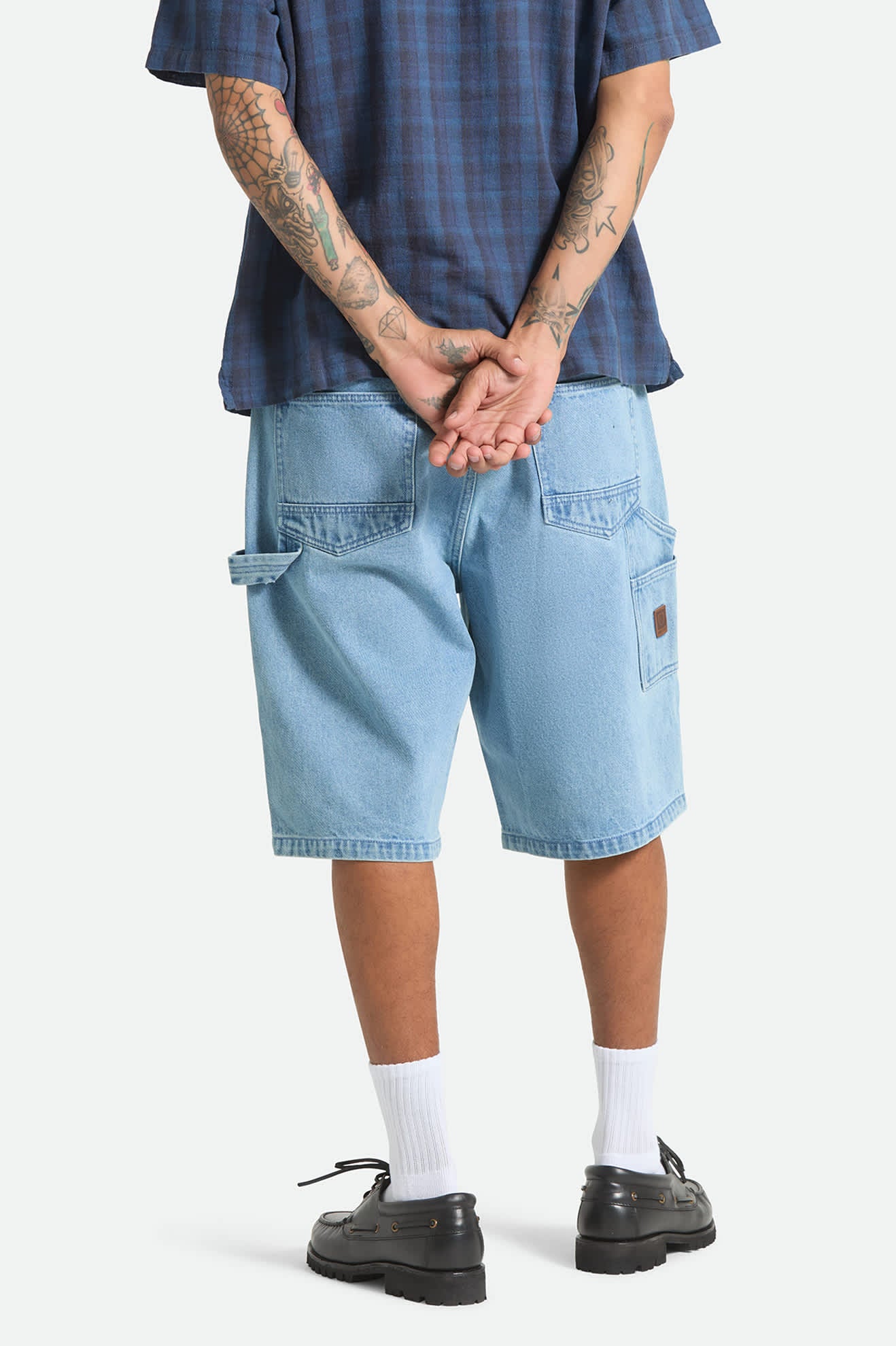 brixton-builders-carpenter-baggy-short-denim-blau image 4