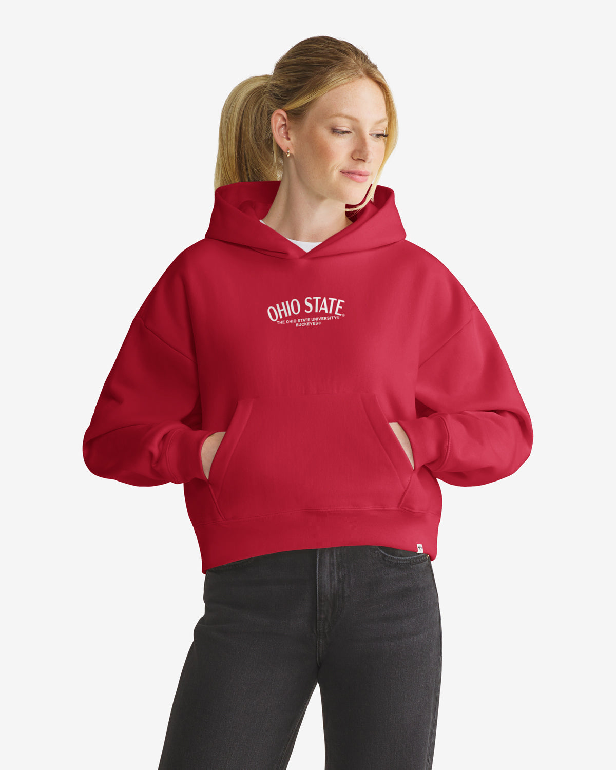 47-hadrian-ohio-state-buckeyes-hoodie-damen-rot-cropped image 1