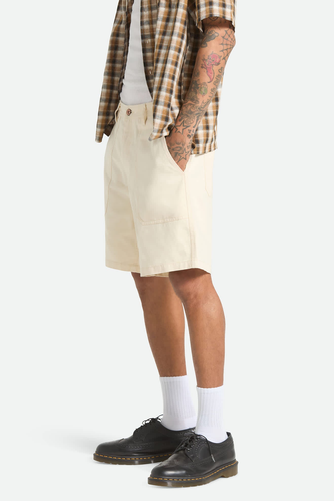 brixton-surplus-herringbone-shorts-whitecap-baumwolle-7-inch image 3