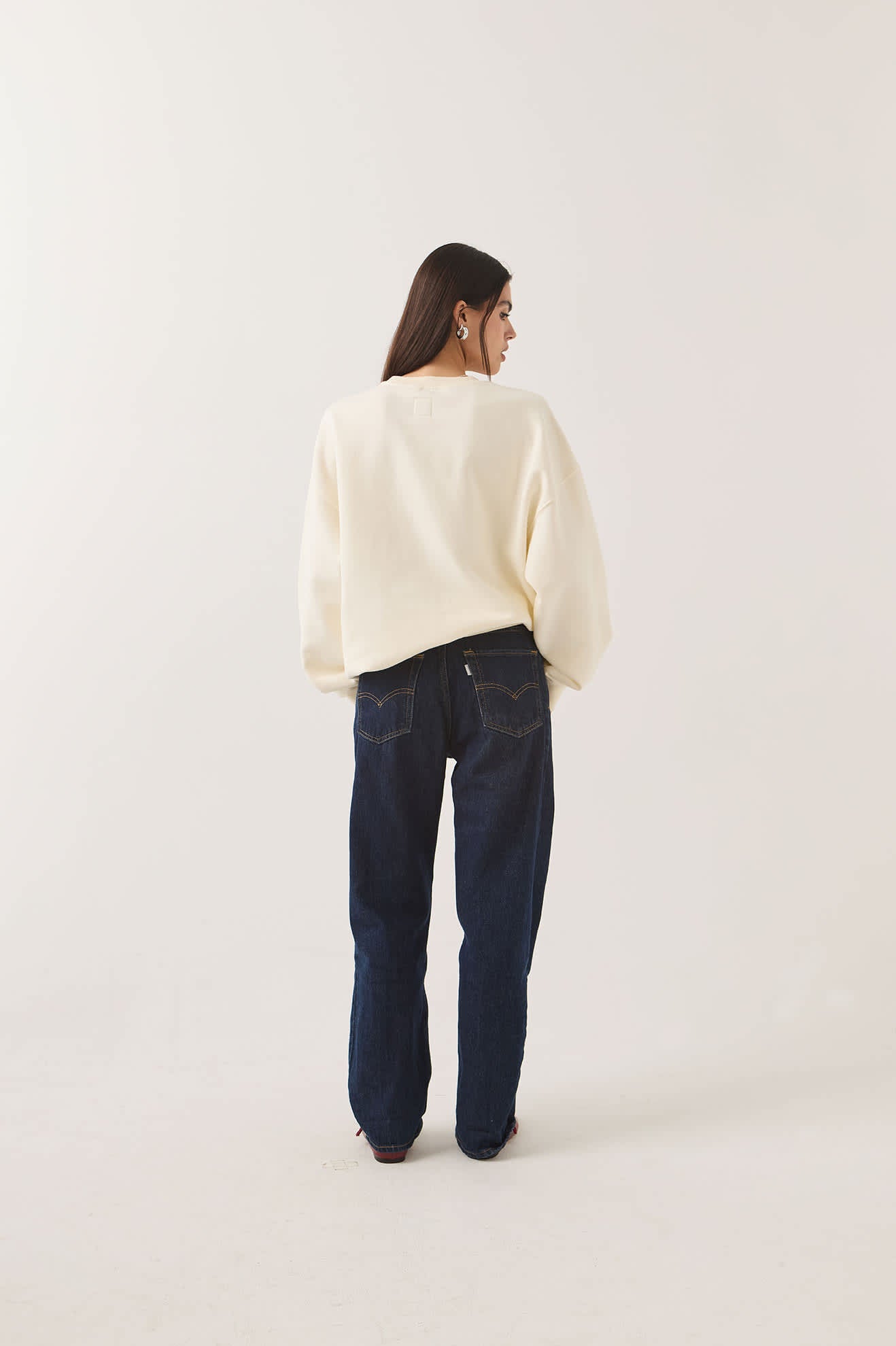 brixton-ford-built-tough-crew-sweatshirt-wimbledon-white image 4