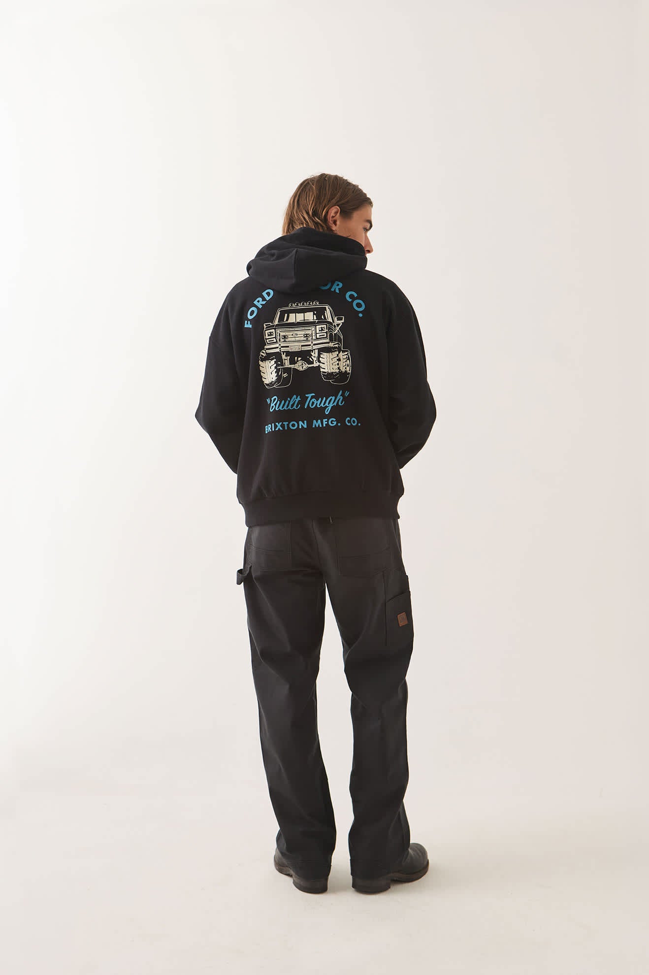 brixton-ford-built-tough-4x4-hoodie-burnt-rubber-schwarz image 4