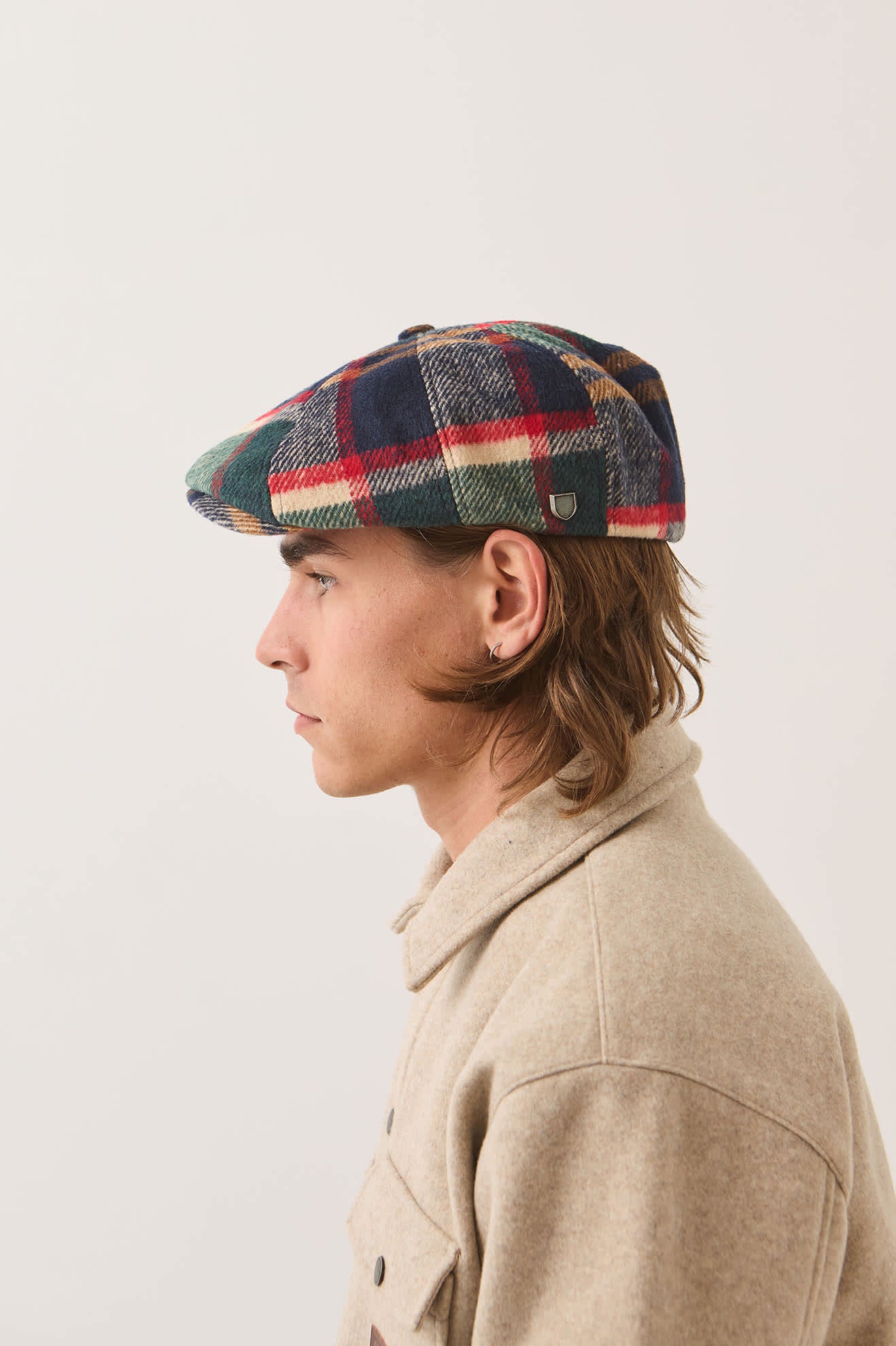brixton-brood-newsboy-cap-navy-green-red-creme-karo image 3