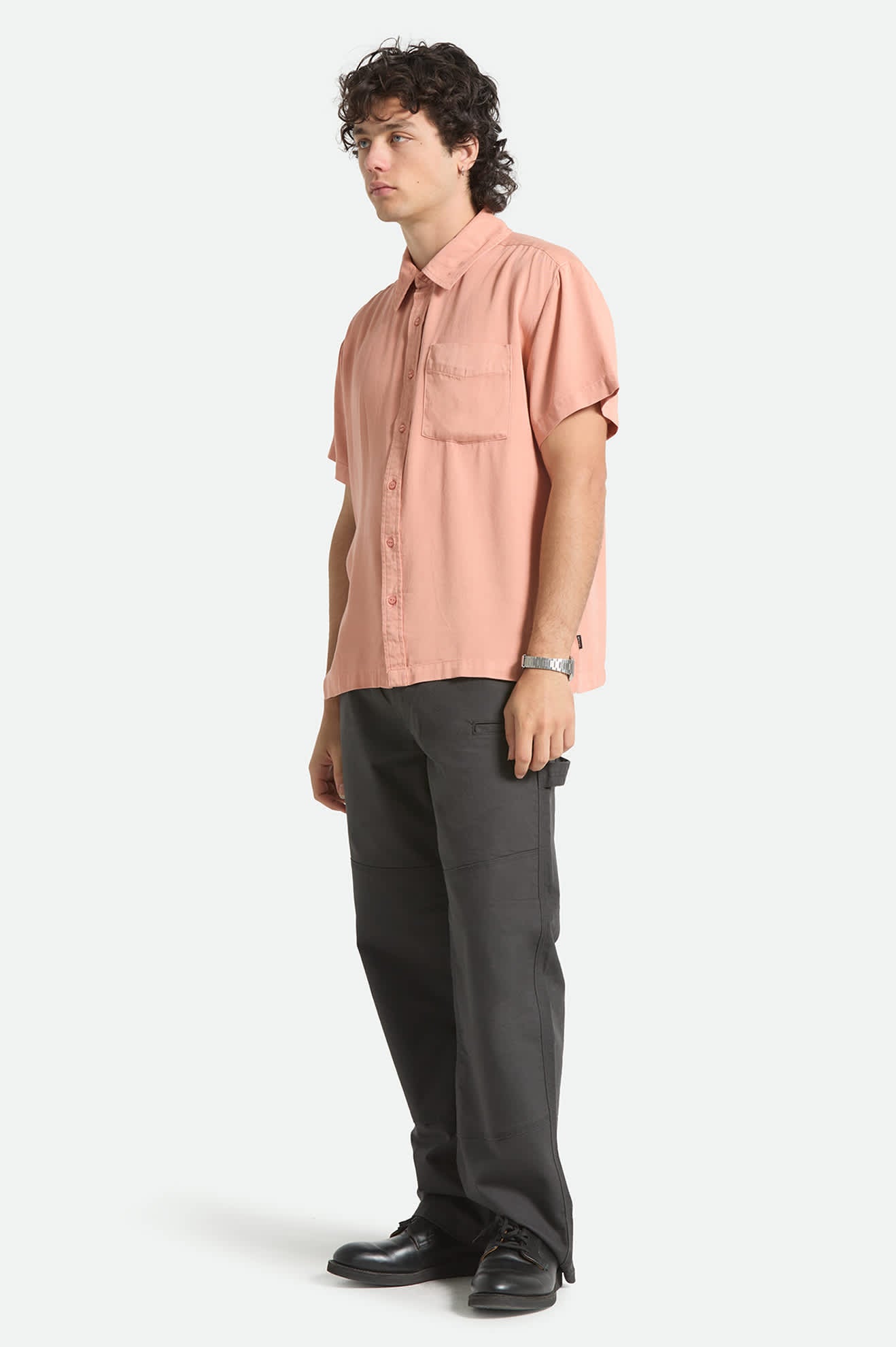 brixton-cooling-comfort-kurzarm-hemd-silver-pink-tencel image 2