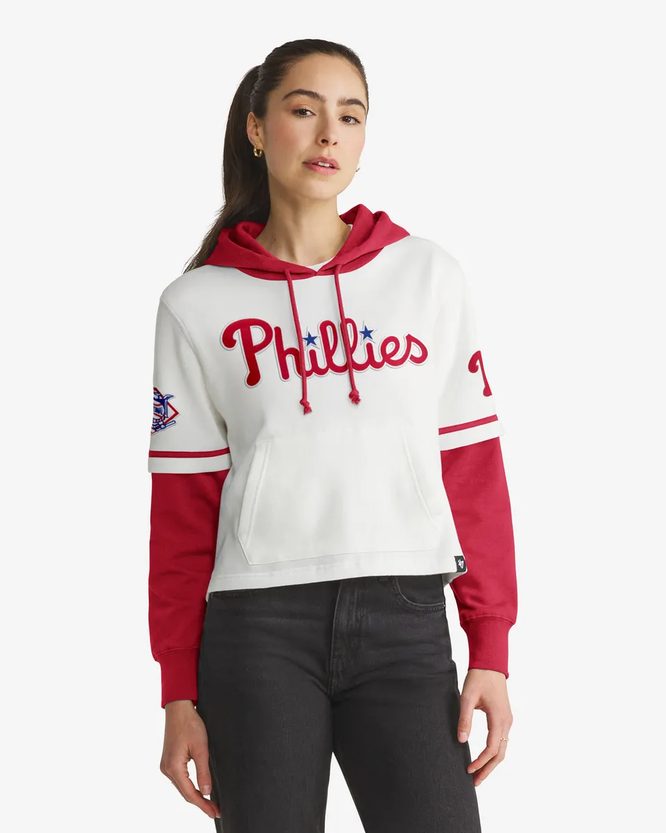 47-brand-shortstop-phillies-hoodie-white-wash-cropped image 1