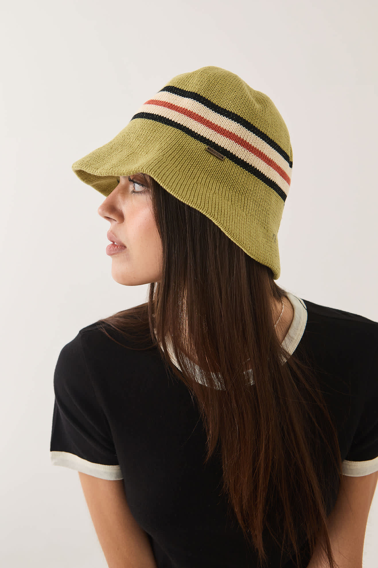 brixton-redding-bucket-hat-green-multi-stripe-packable image 3