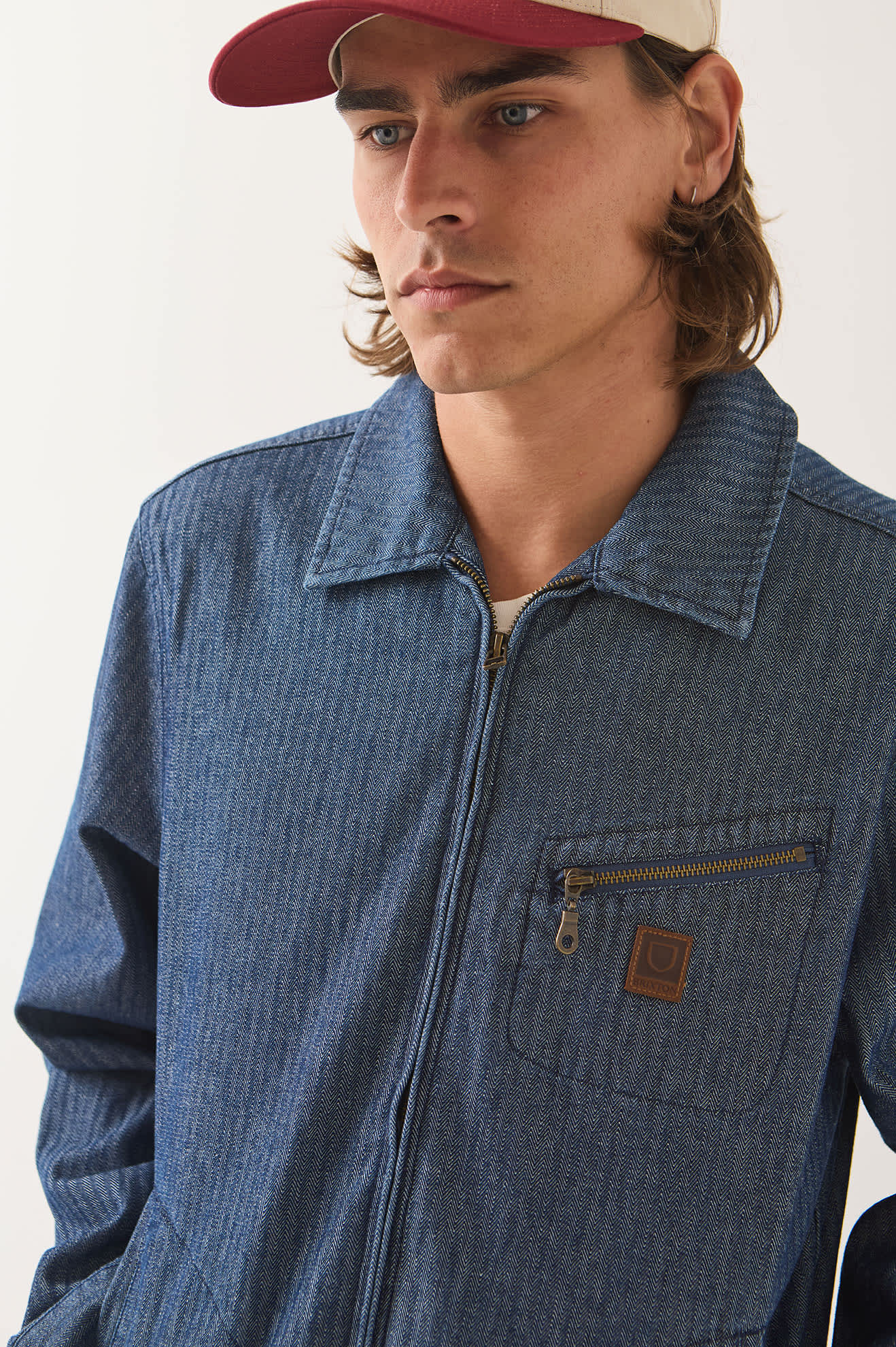 brixton-mechanic-garage-zip-jacke-indigo-herringbone-canvas image 5